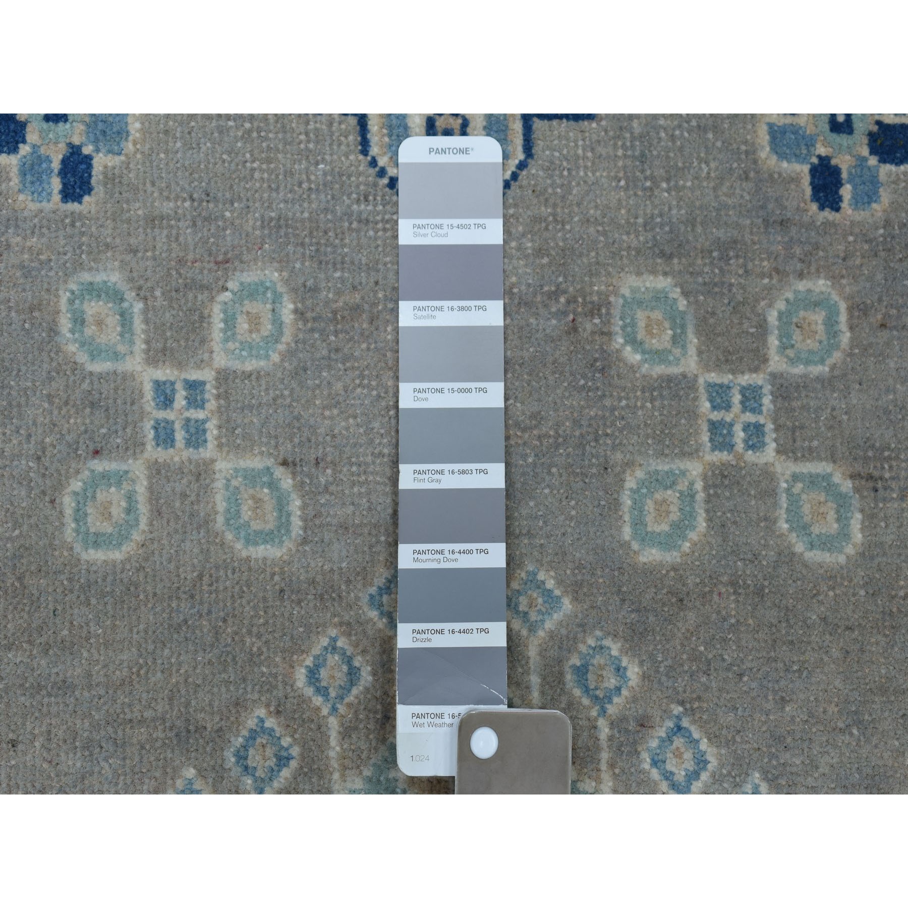 8'9"x12' Gray Vintage Look Kazak Geometric Design Pure Wool Hand Knotted Oriental Rug