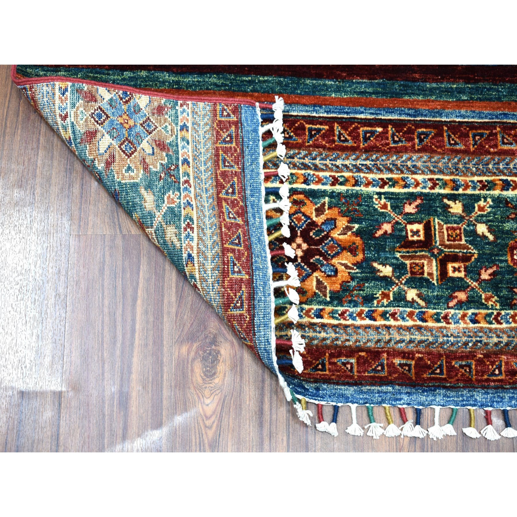 2-10 x4-1  Khorjin Design Colorful Super Kazak Pure Wool Hand Knotted Oriental Rug 
