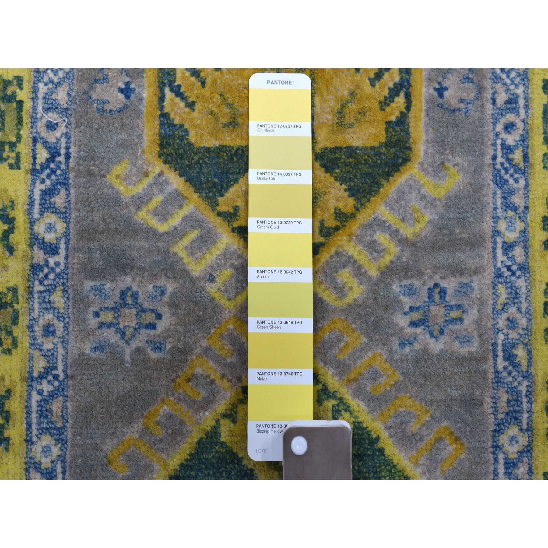 1-10 x2-9  Colorful Yellow Fusion Kazak Pure Wool Hand Knotted Oriental Rug 