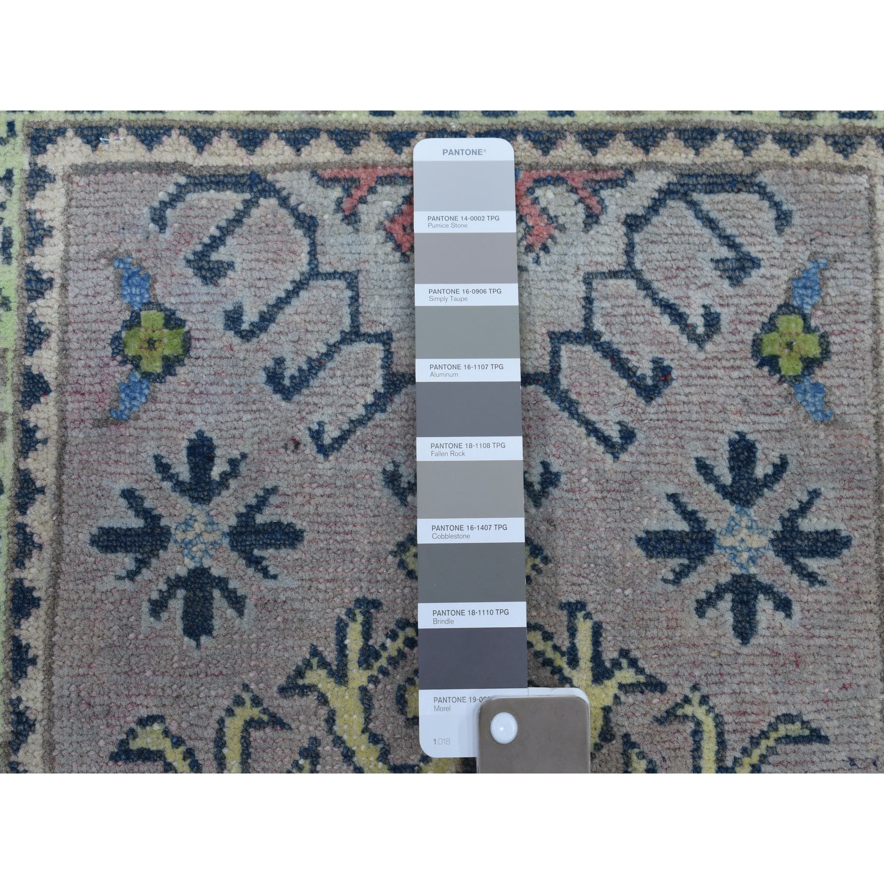 2-x2-9  Colorful Gray Fusion Kazak Pure Wool Geometric Design Hand Knotted Oriental Rug 
