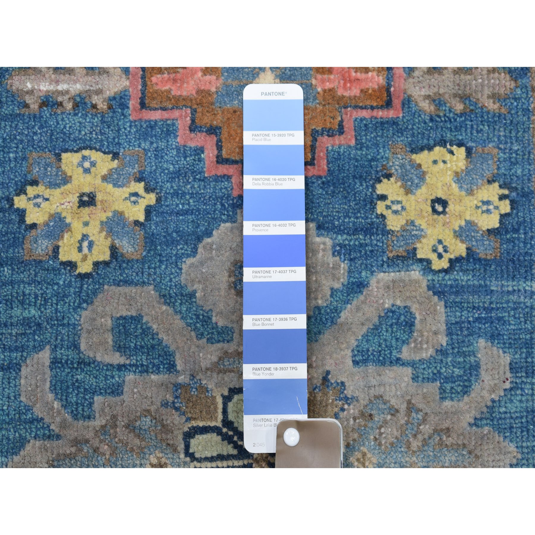 2-1 x2-9  Colorful Blue Fusion Kazak Pure Wool Hand Knotted Oriental Rug 