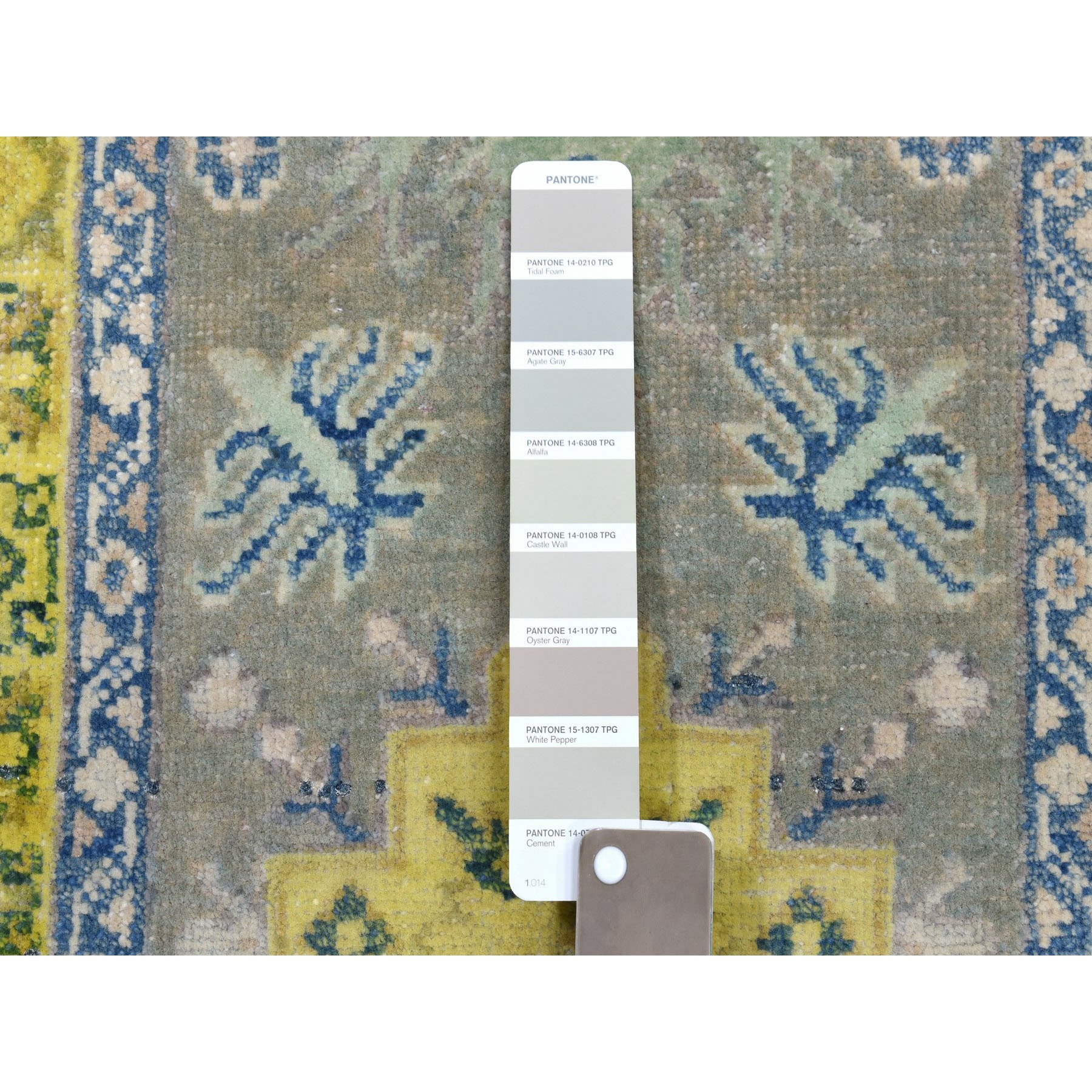1-10 x2-10  Colorful Gray Fusion Kazak Pure Wool Geometric Design Hand Knotted Oriental Rug 