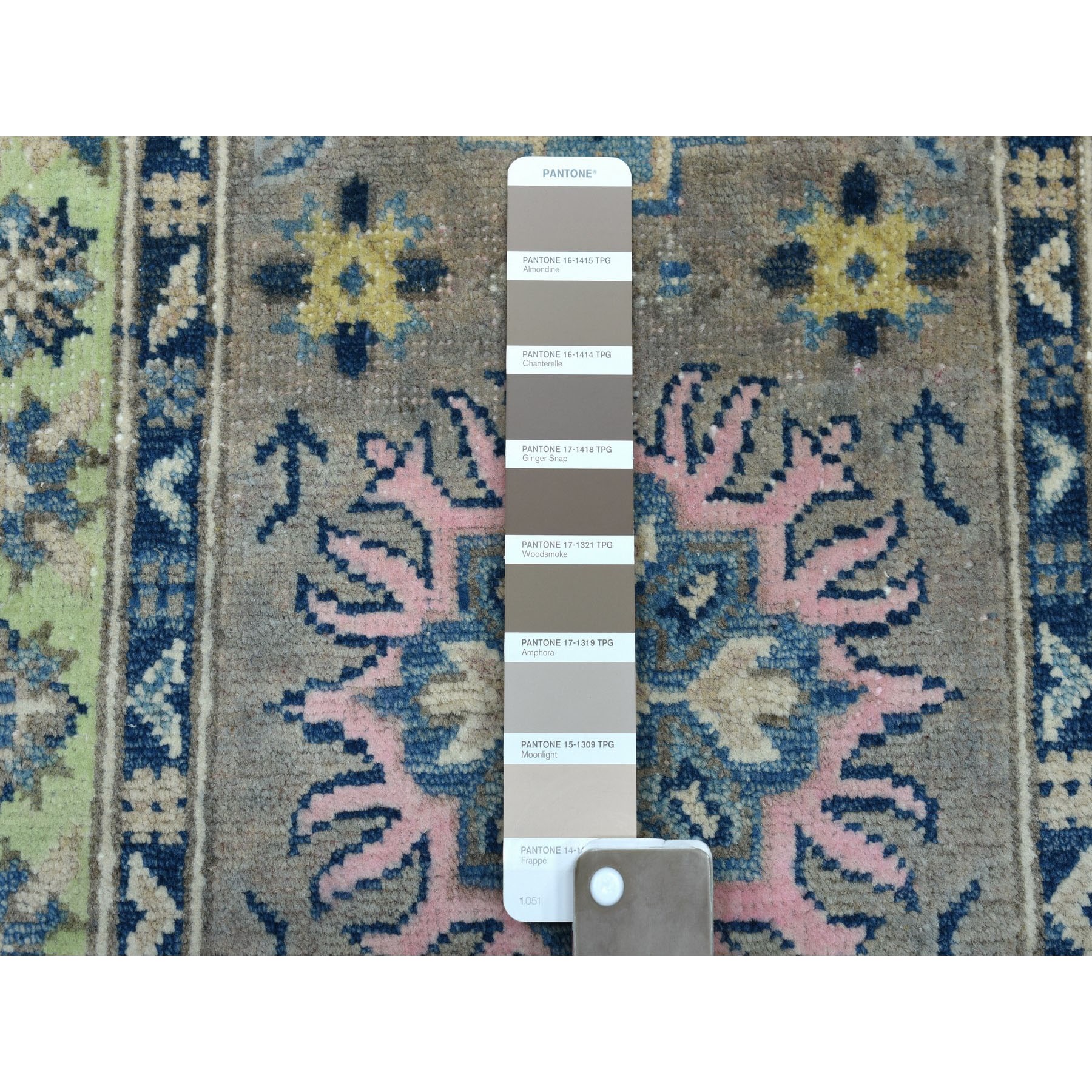 2-x2-8  Colorful Gray Fusion Kazak Pure Wool Geometric Design Hand Knotted Oriental Rug 