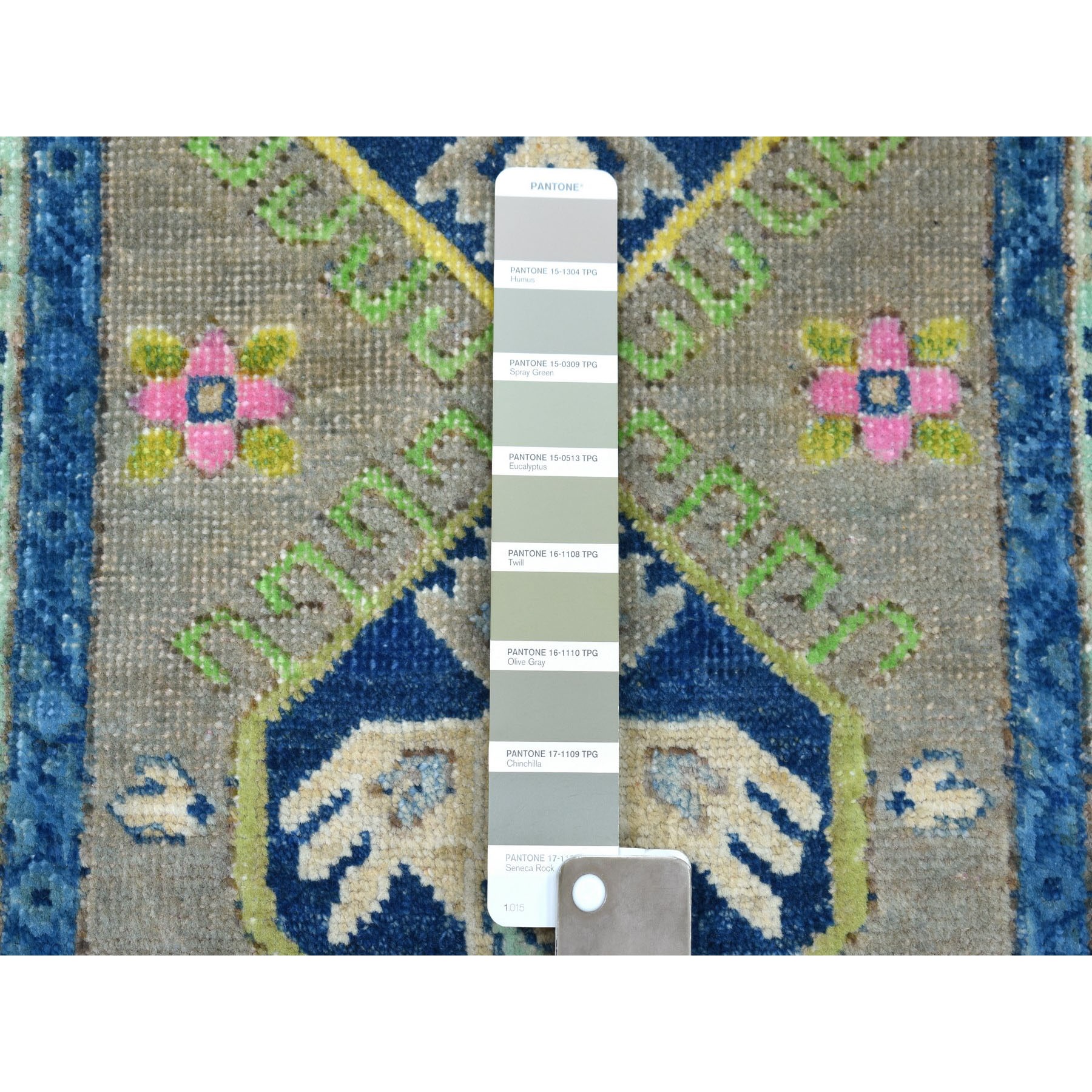 1-10 x3- Colorful Gray Fusion Kazak Pure Wool Geometric Design Hand Knotted Oriental Rug 