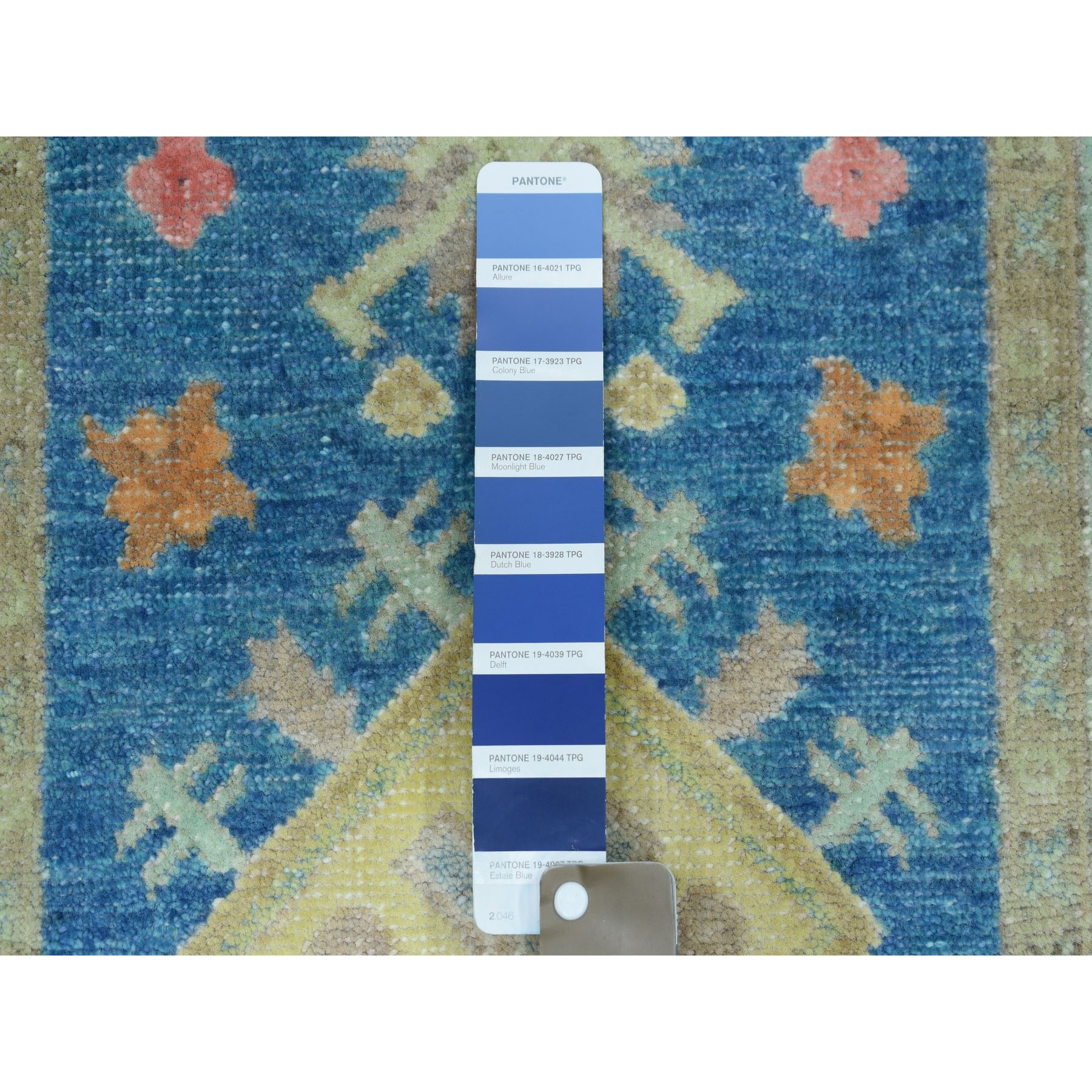 2-x2-9  Colorful Blue Fusion Kazak Pure Wool Hand Knotted Oriental Rug 