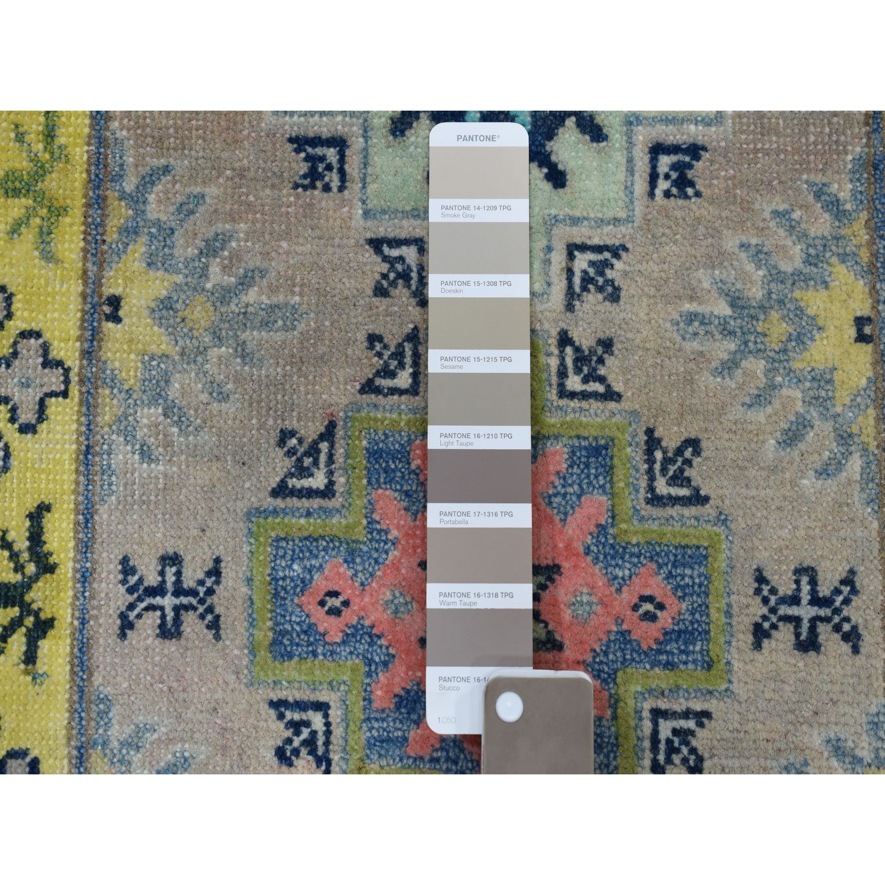 2-x3- Colorful Gray Fusion Kazak Pure Wool Geometric Design Hand Knotted Oriental Rug 