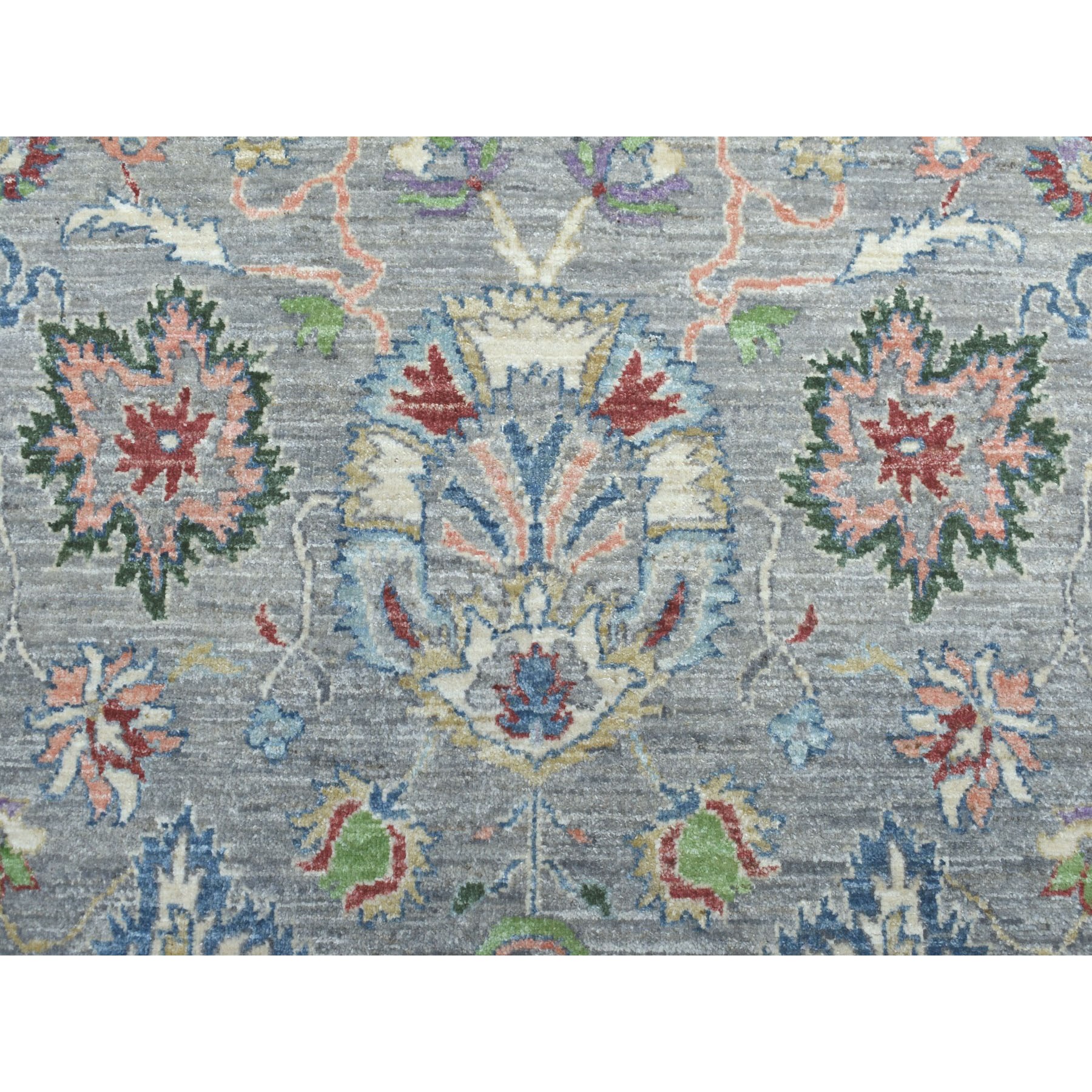 8-x10-6  Gray Peshawar ,Colorful Collection Pure Wool Hand Knotted Oriental Rug 