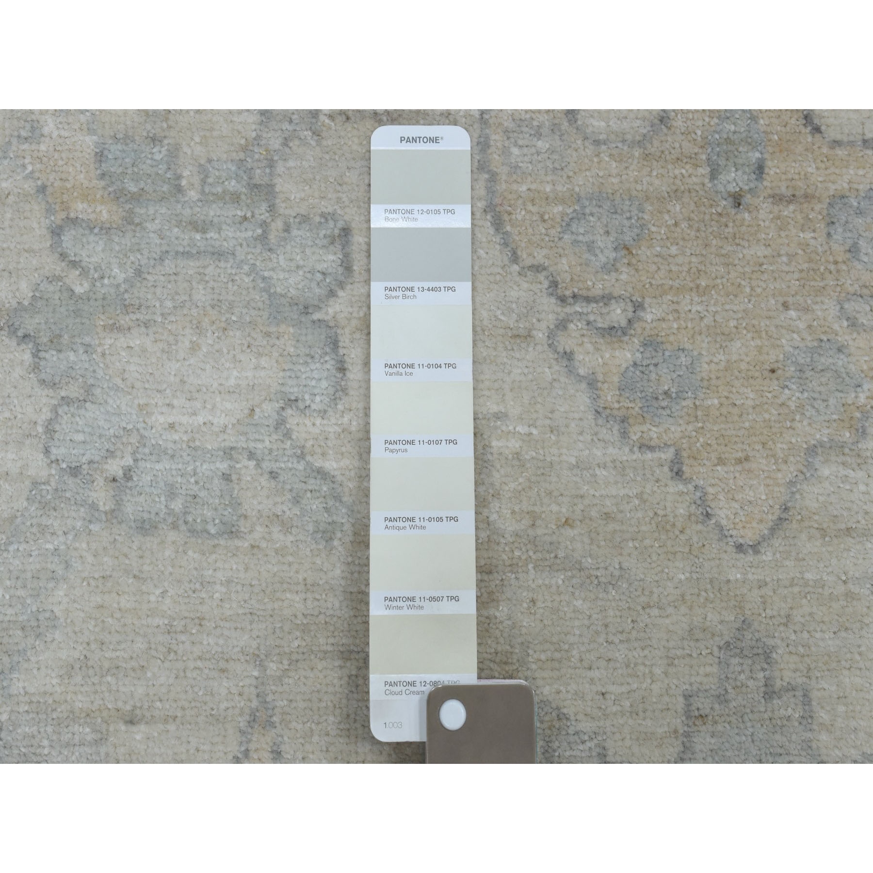 10'x13'9" White Wash Peshawar Pure Wool Hand Knotted Oriental Rug