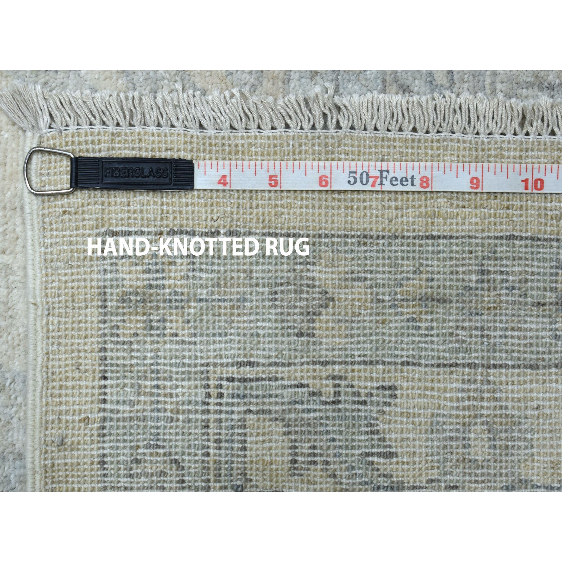10'x13'9" White Wash Peshawar Pure Wool Hand Knotted Oriental Rug