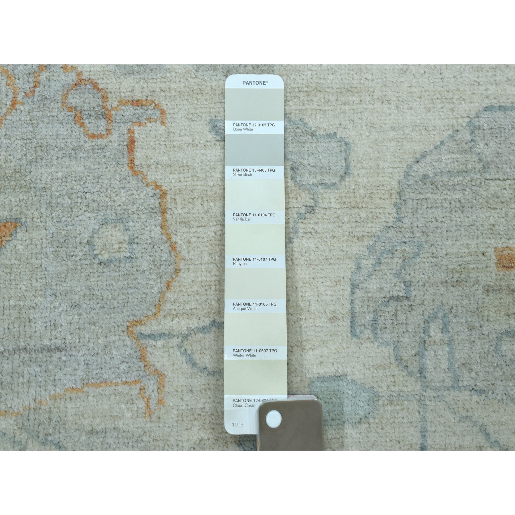 10'x13'10" White Wash Peshawar Pure Wool Hand Knotted Oriental Rug