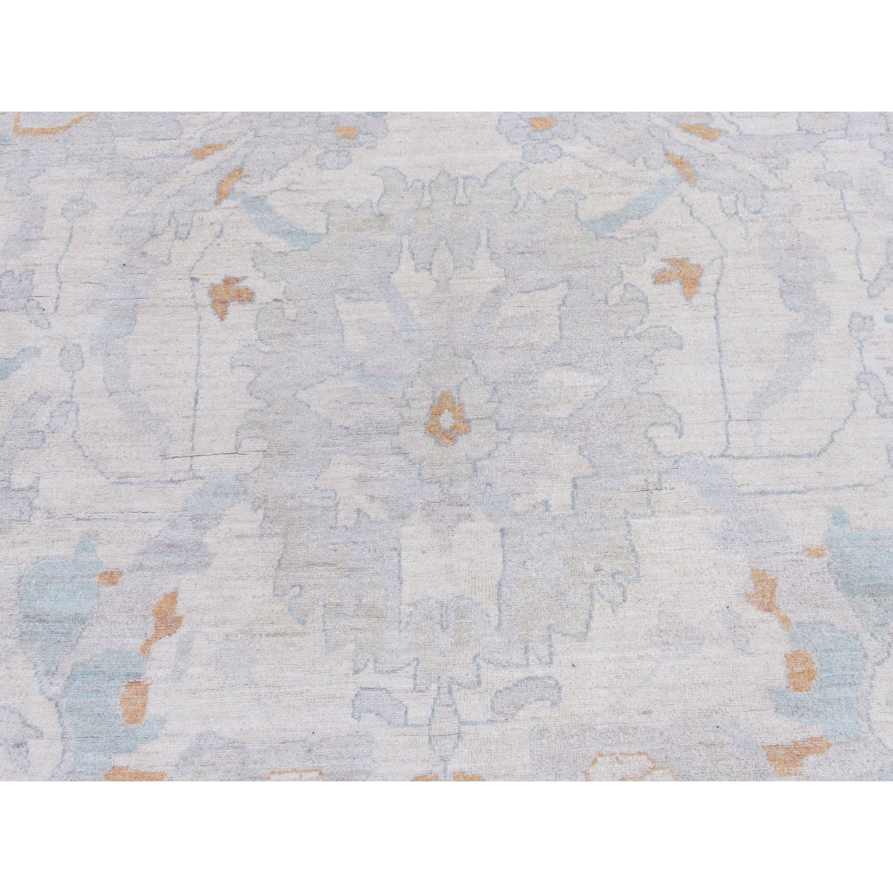 10'x13'10" White Wash Peshawar Pure Wool Hand Knotted Oriental Rug