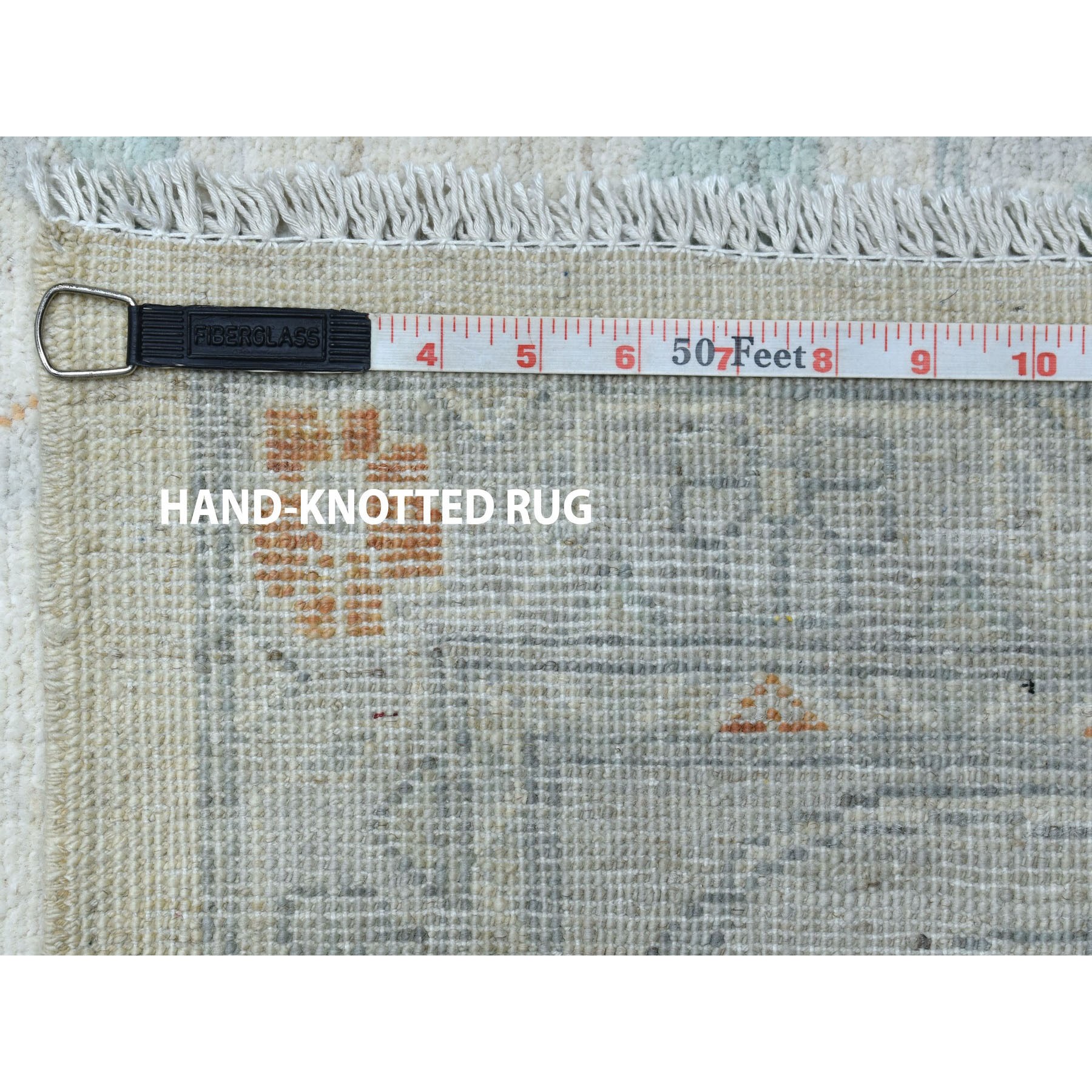 10'x13'10" White Wash Peshawar Pure Wool Hand Knotted Oriental Rug