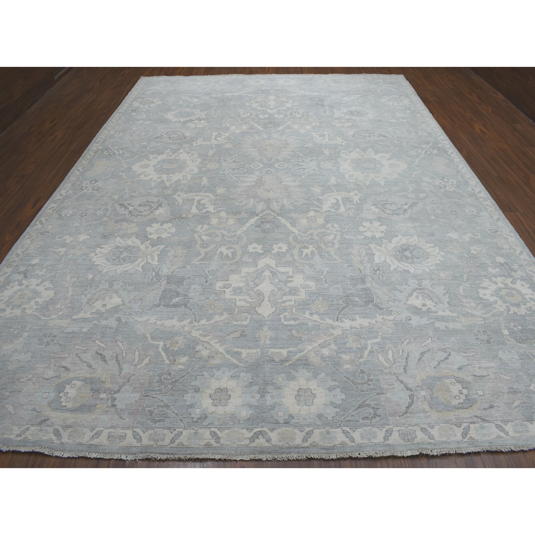 10-x13-9  White Wash Peshawar Pure Wool Hand Knotted Oriental Rug 