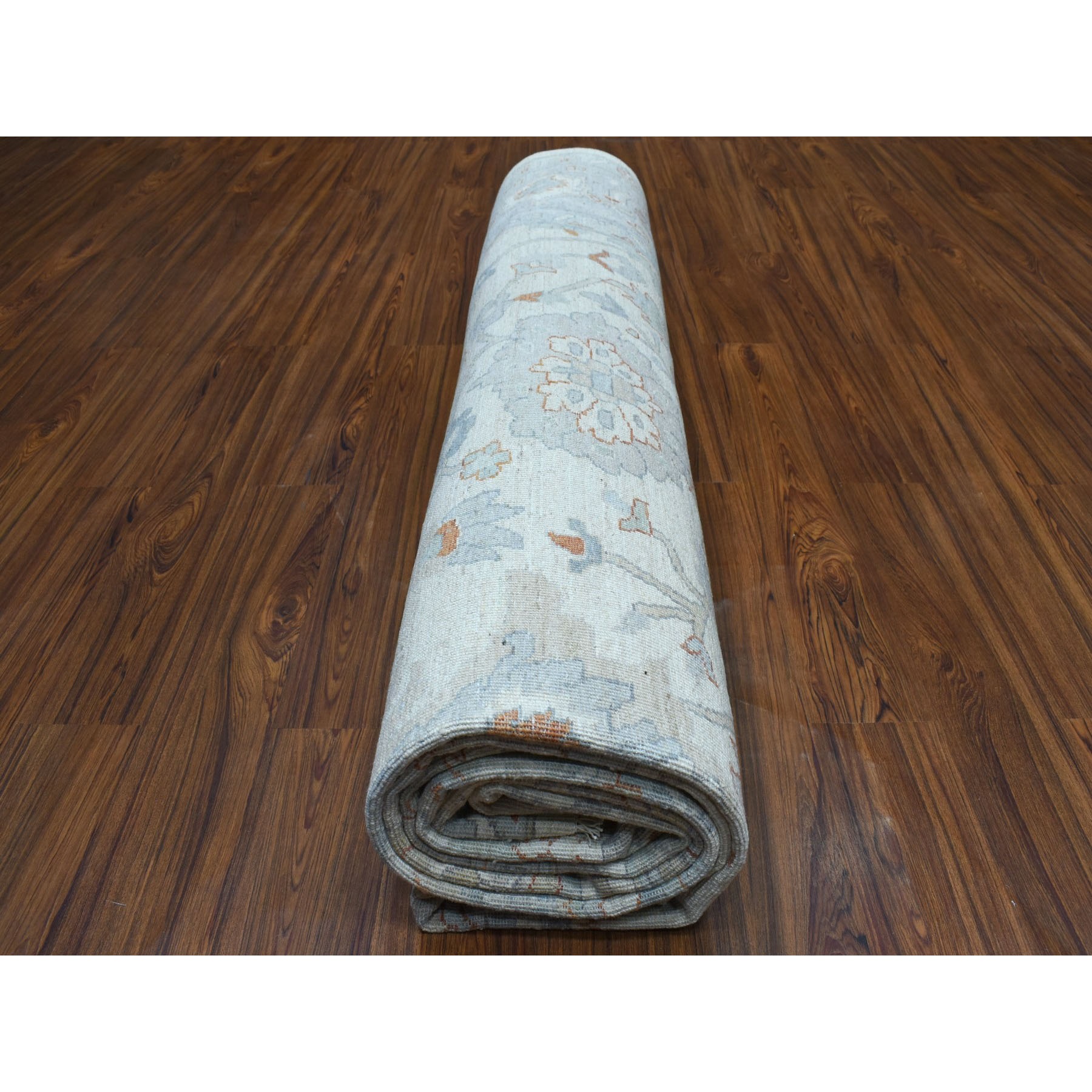 10'x14' White Wash Peshawar Pure Wool Hand Knotted Oriental Rug