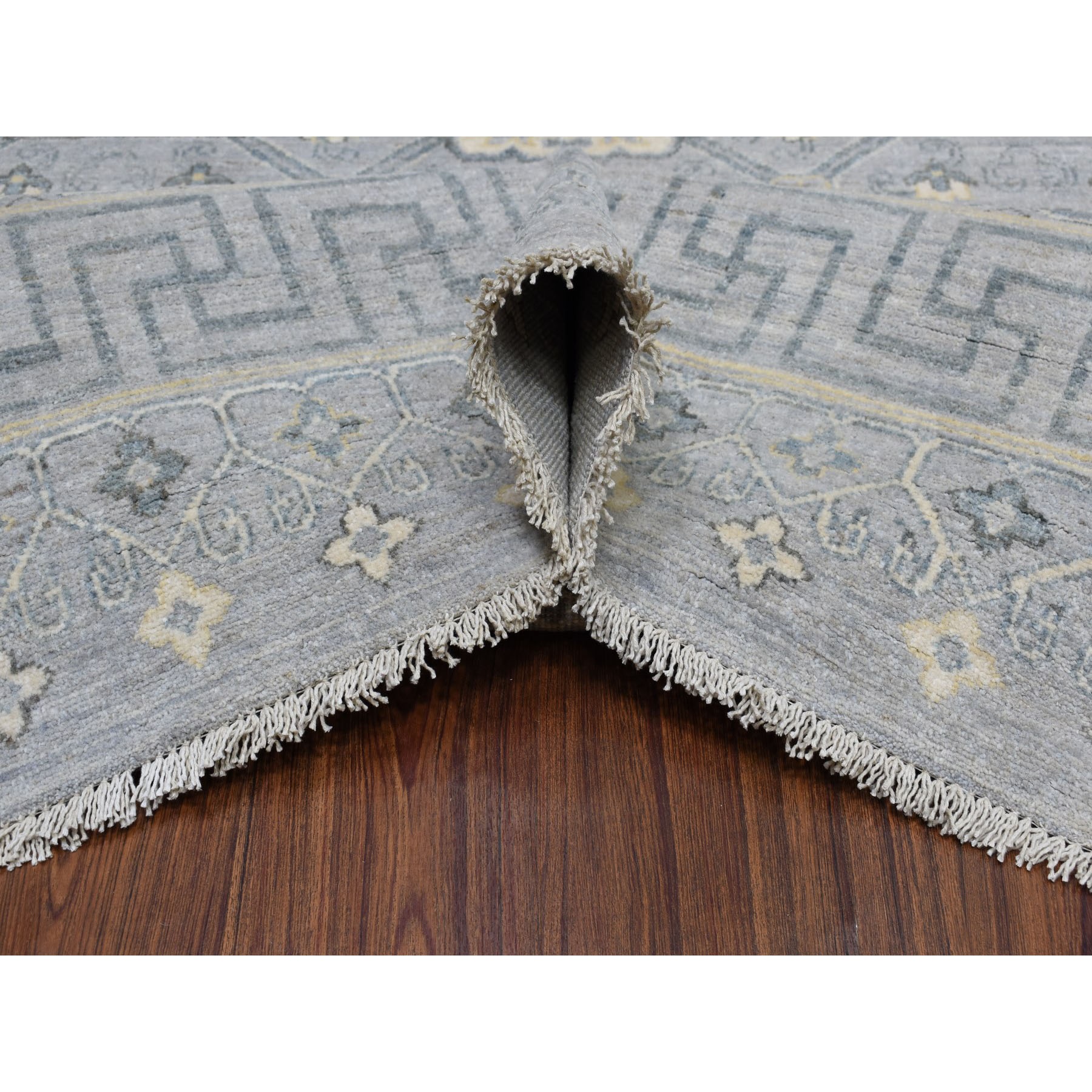 8-10 x11-8  White Wash Peshawar With Khotan Design Pure Wool Hand Knotted Oriental Rug 