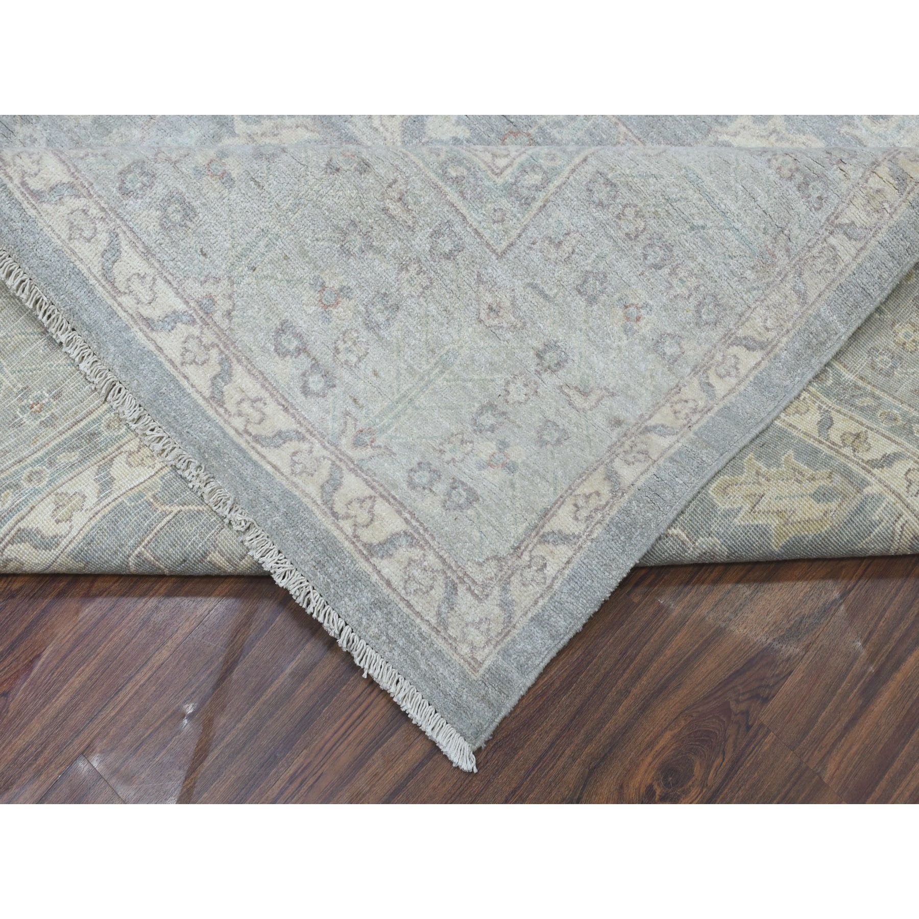 9-x12- White Wash Peshawar Pure Wool Hand Knotted Oriental Rug 