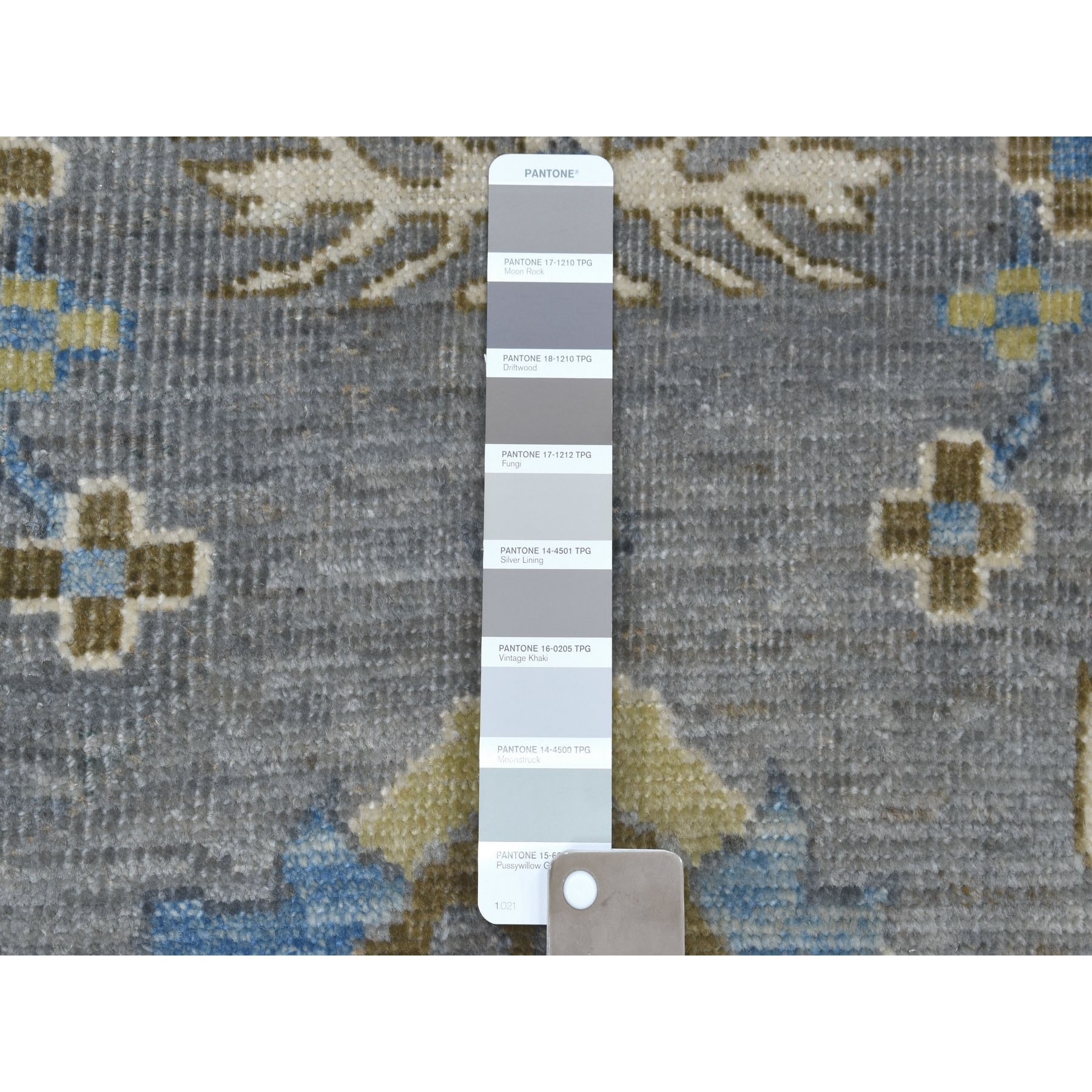 8'7"x11'8" Gray Angora Oushak Pure Wool Hand Knotted Oriental Rug