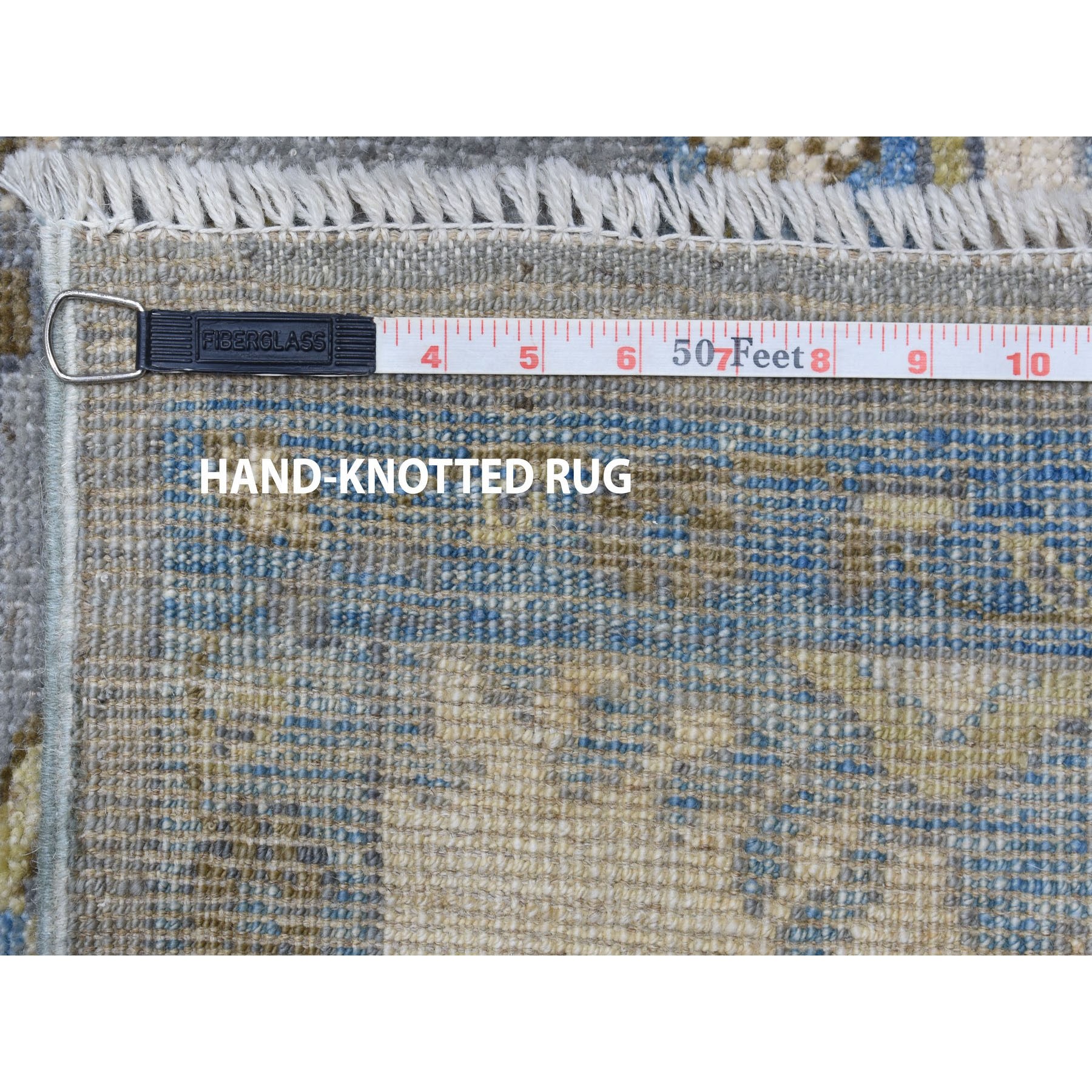 8'7"x11'8" Gray Angora Oushak Pure Wool Hand Knotted Oriental Rug