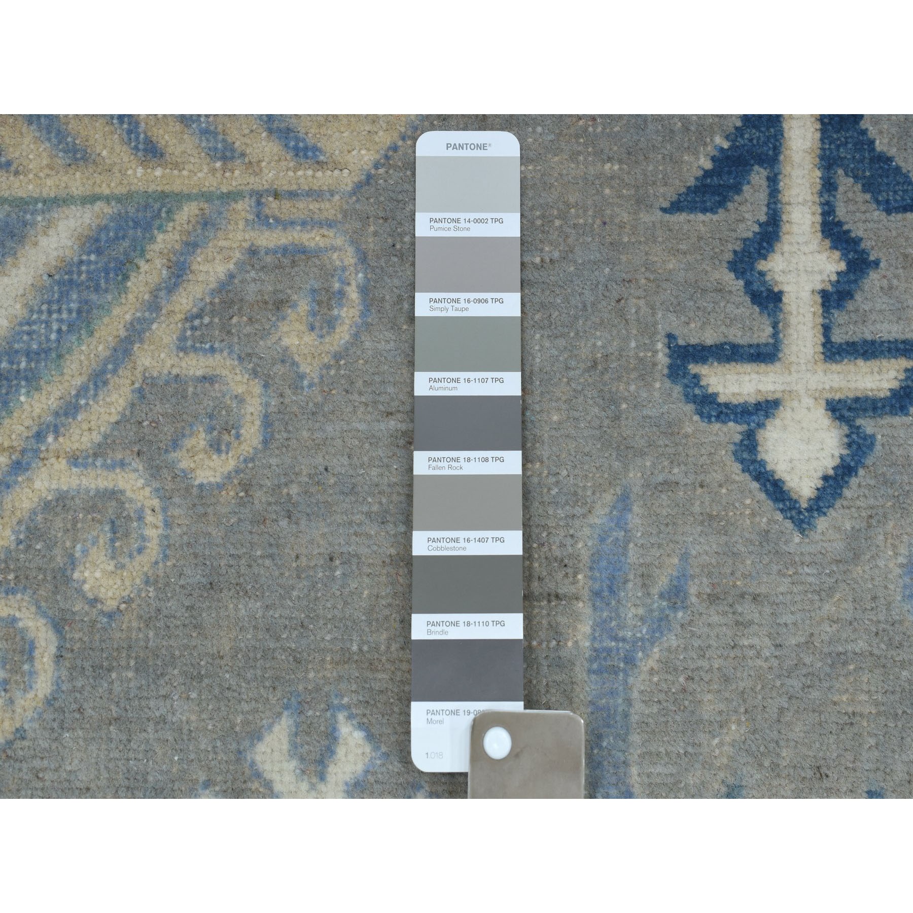 10'x14'1" Gray Vintage Look Kazak Geometric Design Pure Wool Hand Knotted Oriental Rug