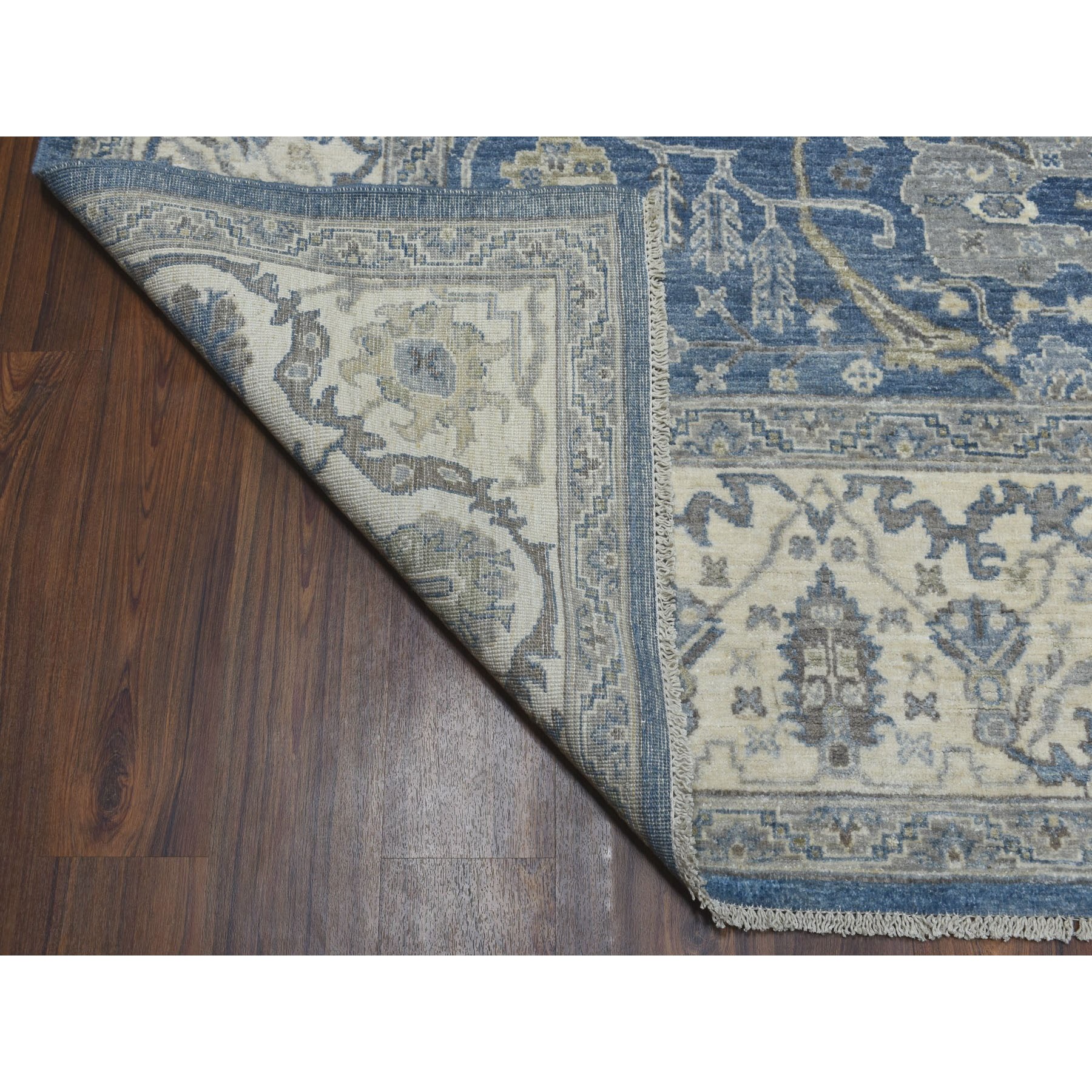 7-10 x9-9  White Wash Peshawar Pure Wool Hand Knotted Oriental Rug 