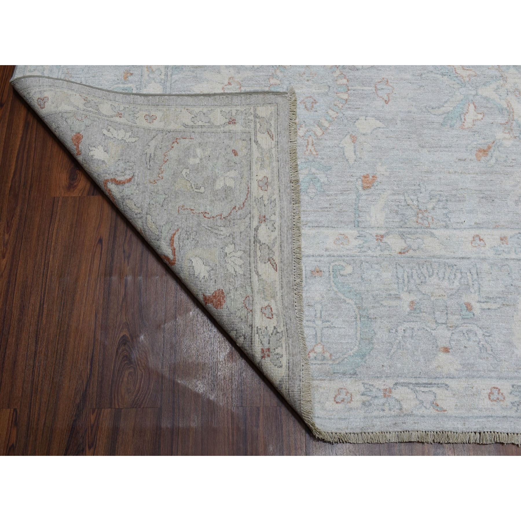 8-9 x11- White Wash Peshawar Pure Wool Hand Knotted Oriental Rug 