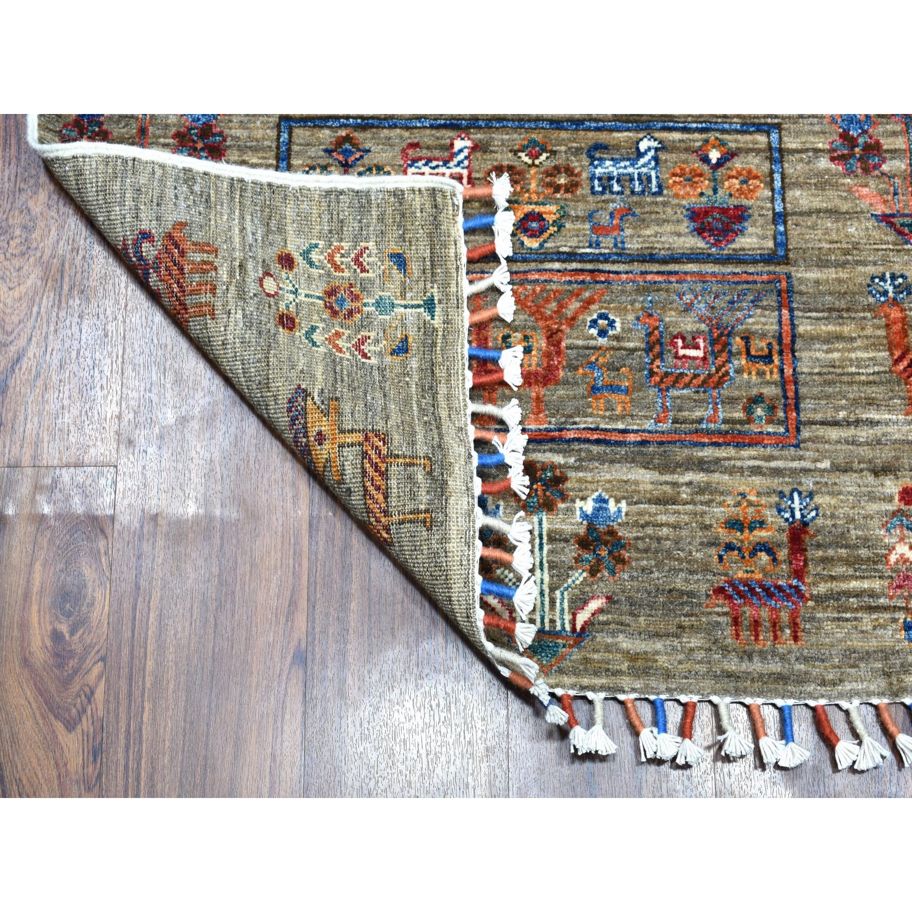 2-8 x10- Gray Kashkuli Design Super Kazak Pure Wool Runner Hand Knotted Oriental Rug 