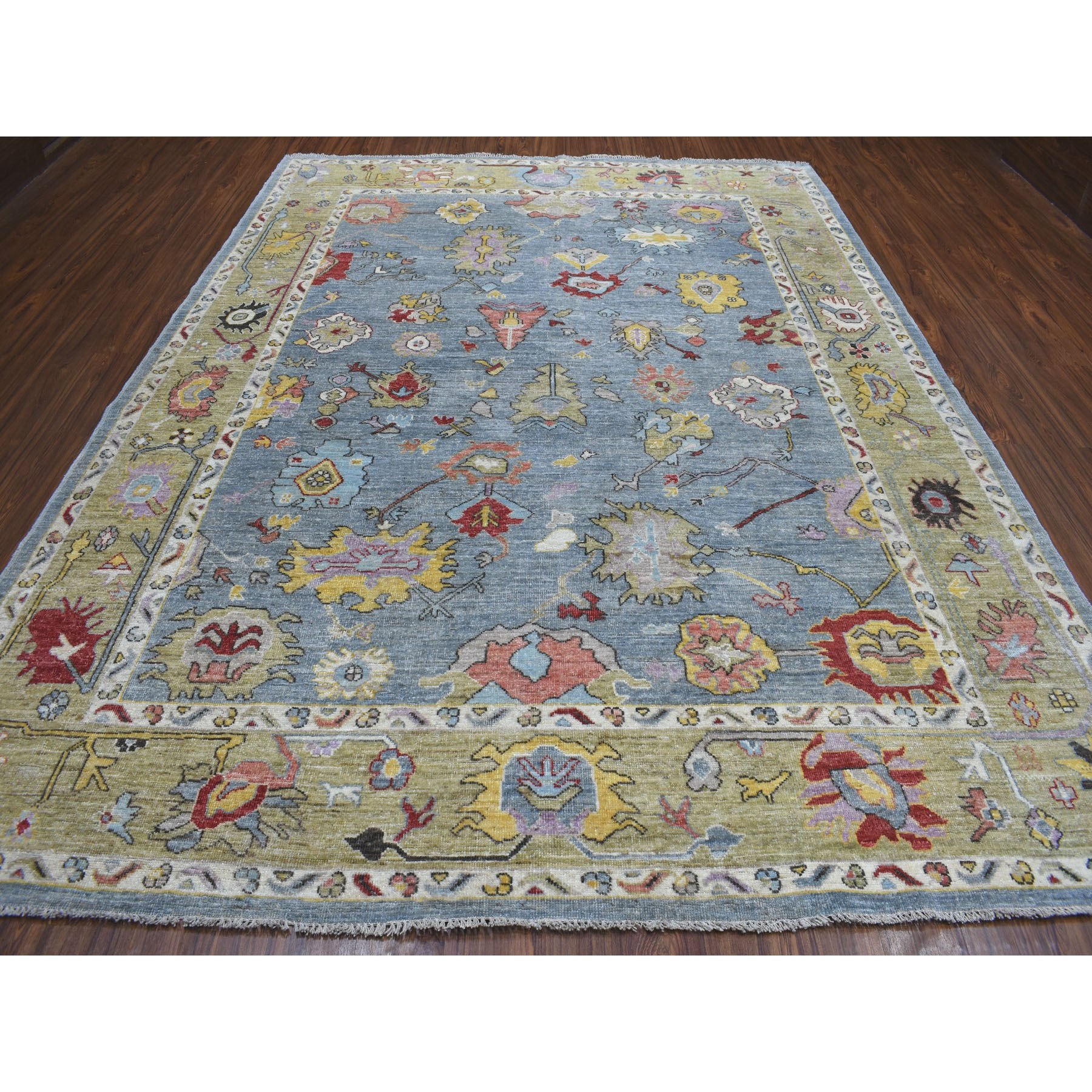 8-10 x11-9  Gray Angora Oushak Pure Wool Hand Knotted Oriental Rug 