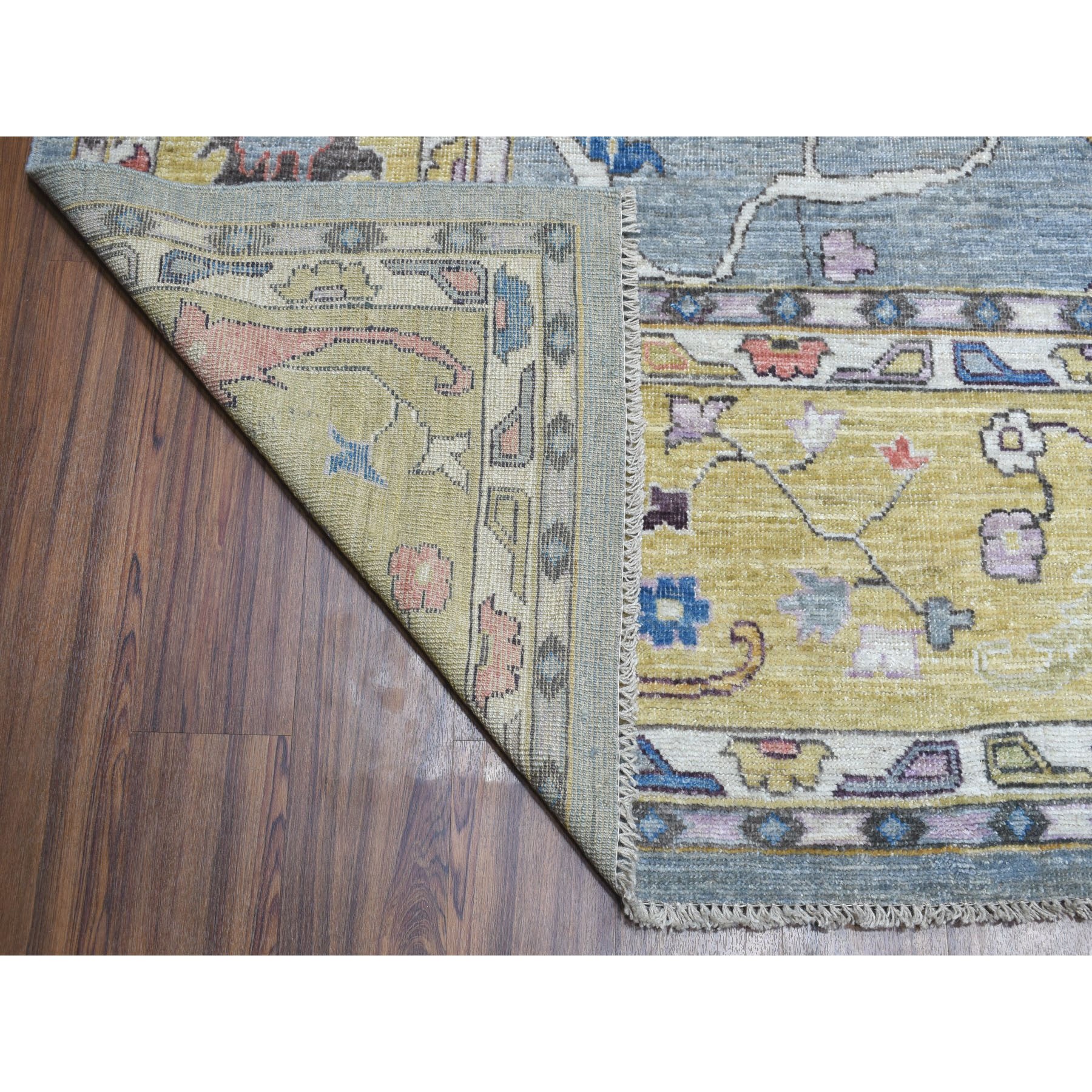 10-x13-5  Gray Angora Oushak Hand Knotted Pure Wool Oriental Rug 