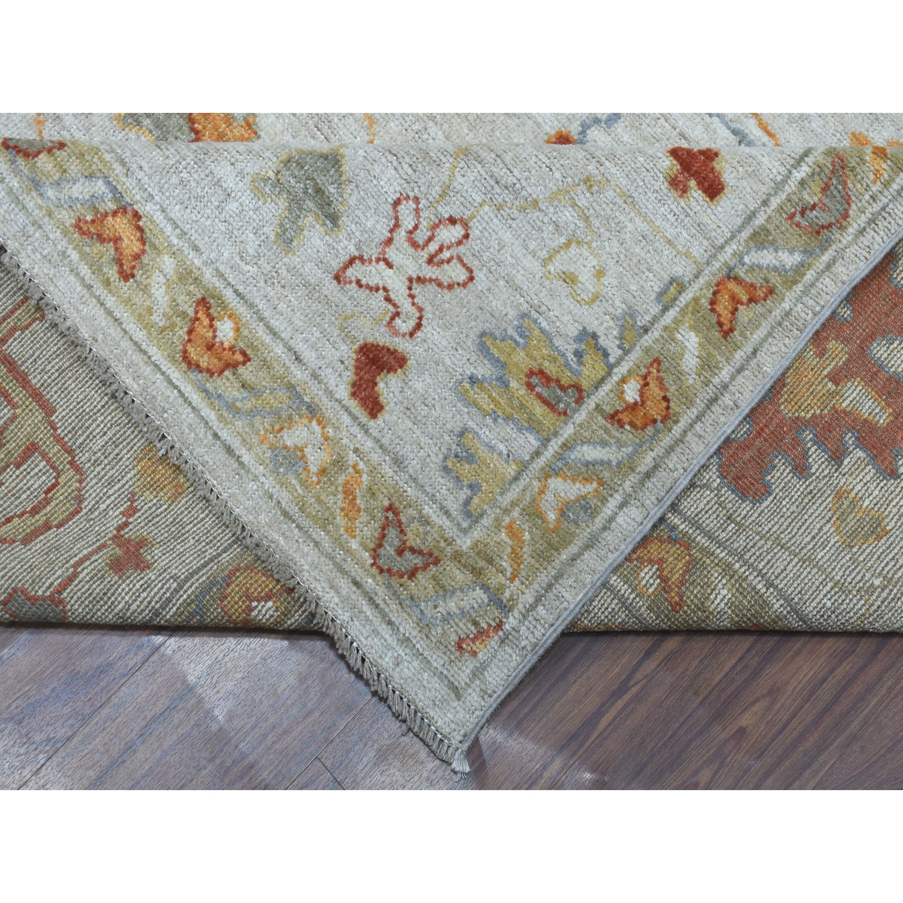 9'10"x13'4" Gray Angora Oushak Pure Wool Hand Knotted Oriental Rug