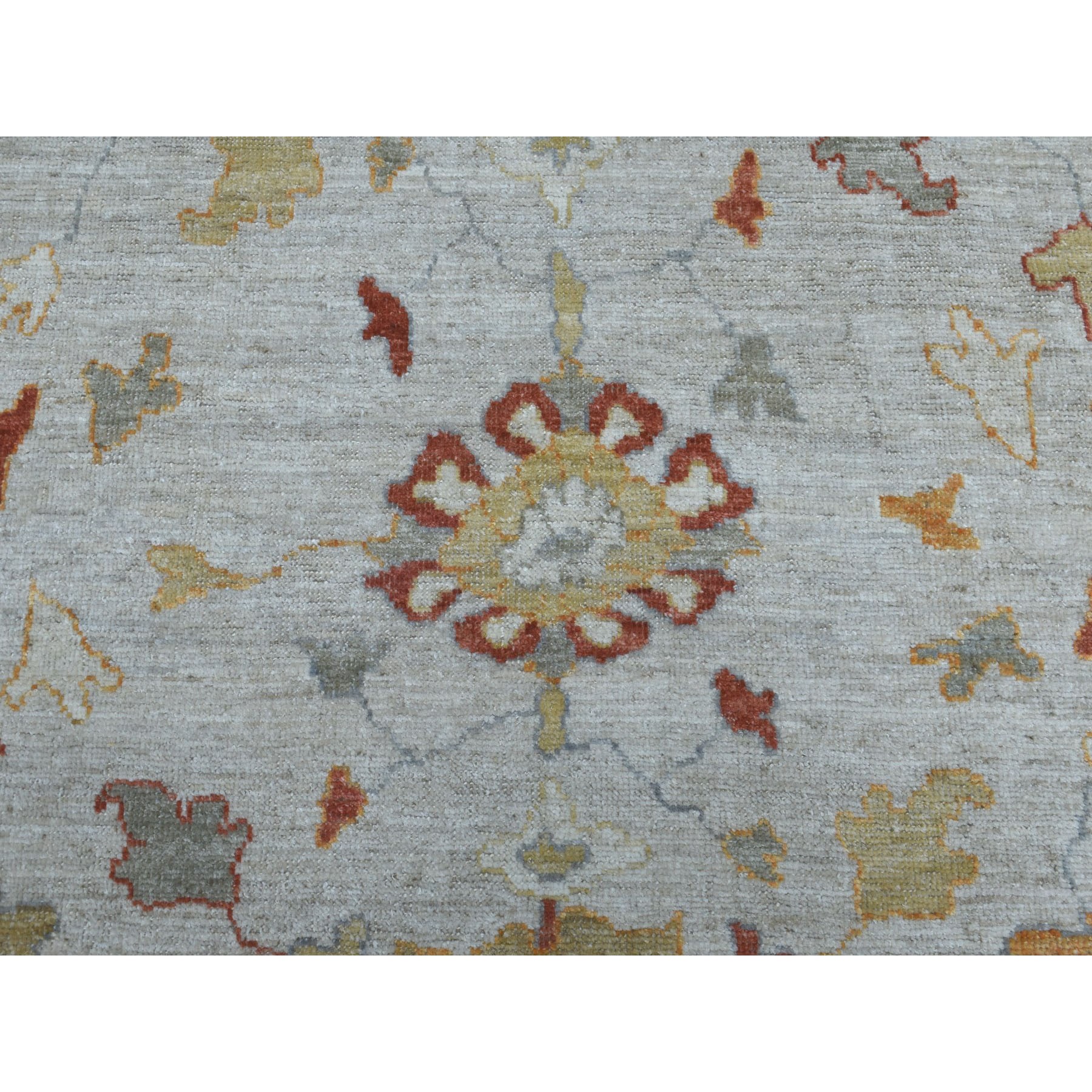 9'10"x13'4" Gray Angora Oushak Pure Wool Hand Knotted Oriental Rug