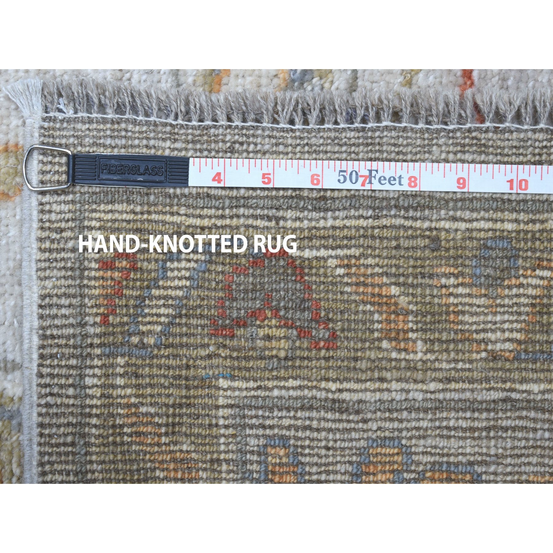 9'10"x13'4" Gray Angora Oushak Pure Wool Hand Knotted Oriental Rug