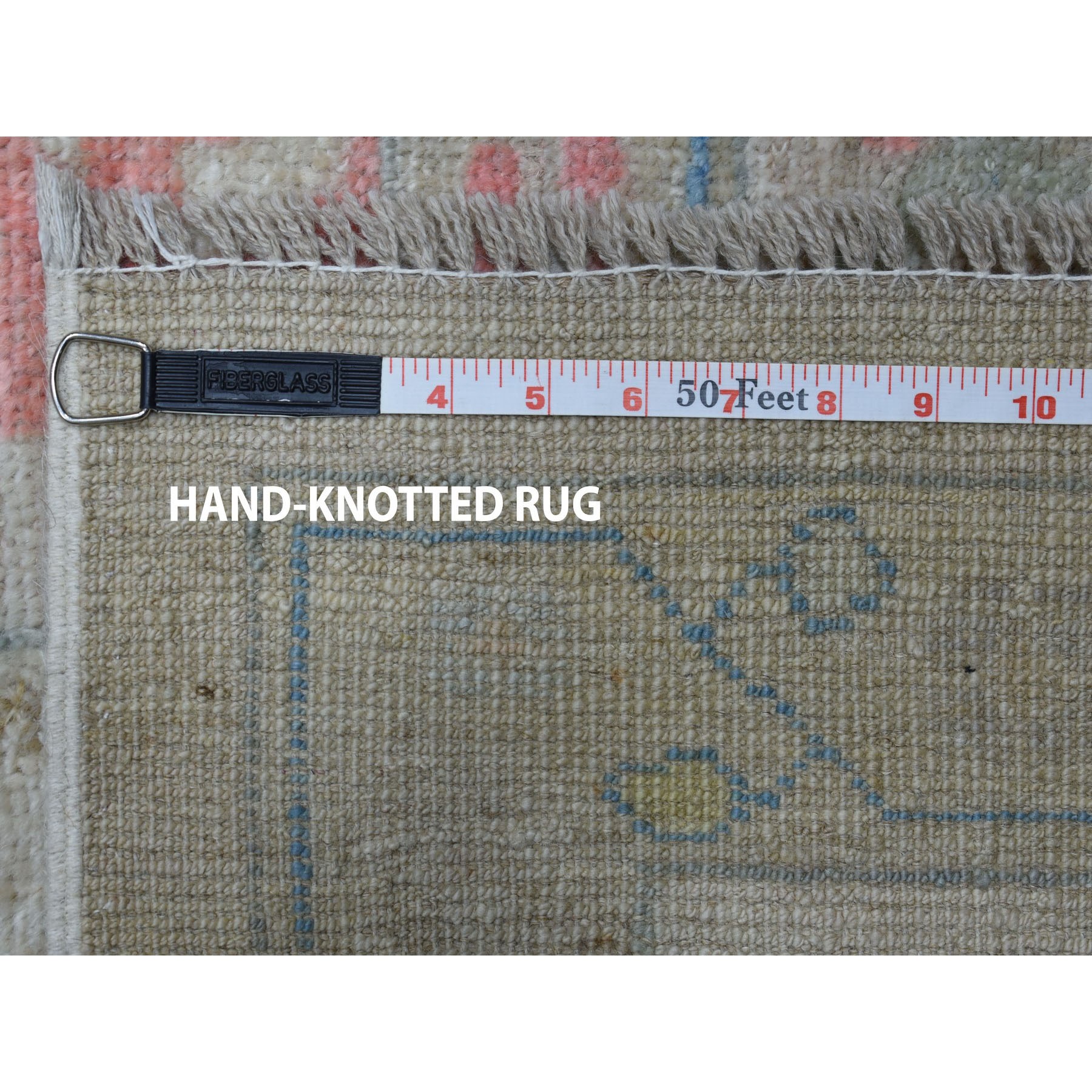 9-9 x13-6  Ivory Angora Oushak Pure Wool Hand Knotted Oriental Rug 