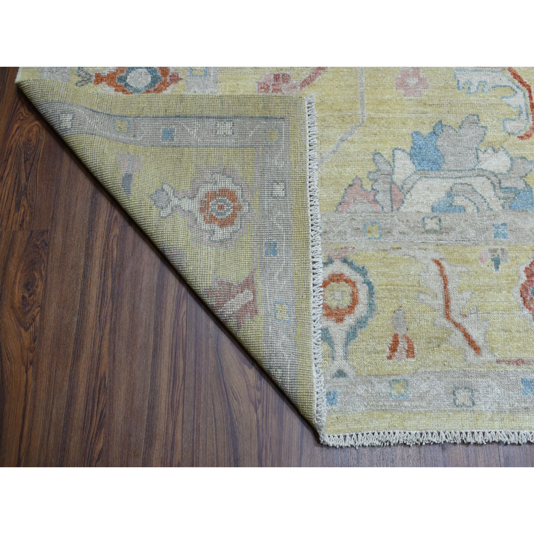 9-10 x13-6  Yellow Angora Oushak Pure Wool Hand Knotted Oriental Rug 