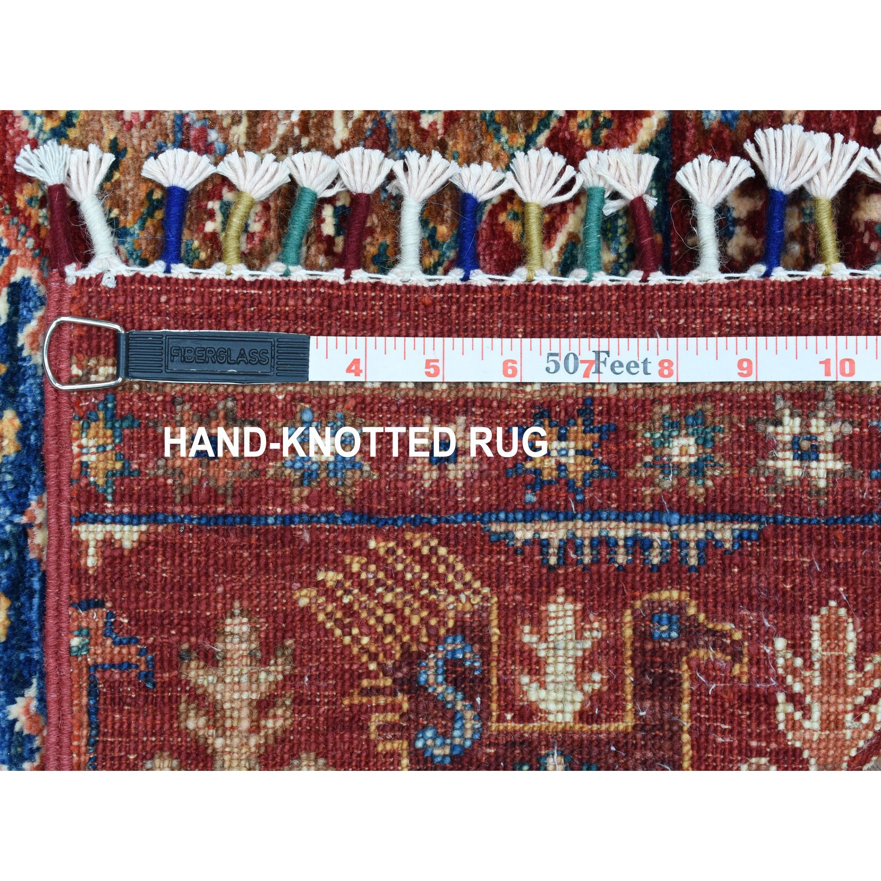 2-7 x9-8  Khorjin Design Runner Red Super Kazak Geometric Hand Knotted Pure Wool Oriental Rug 