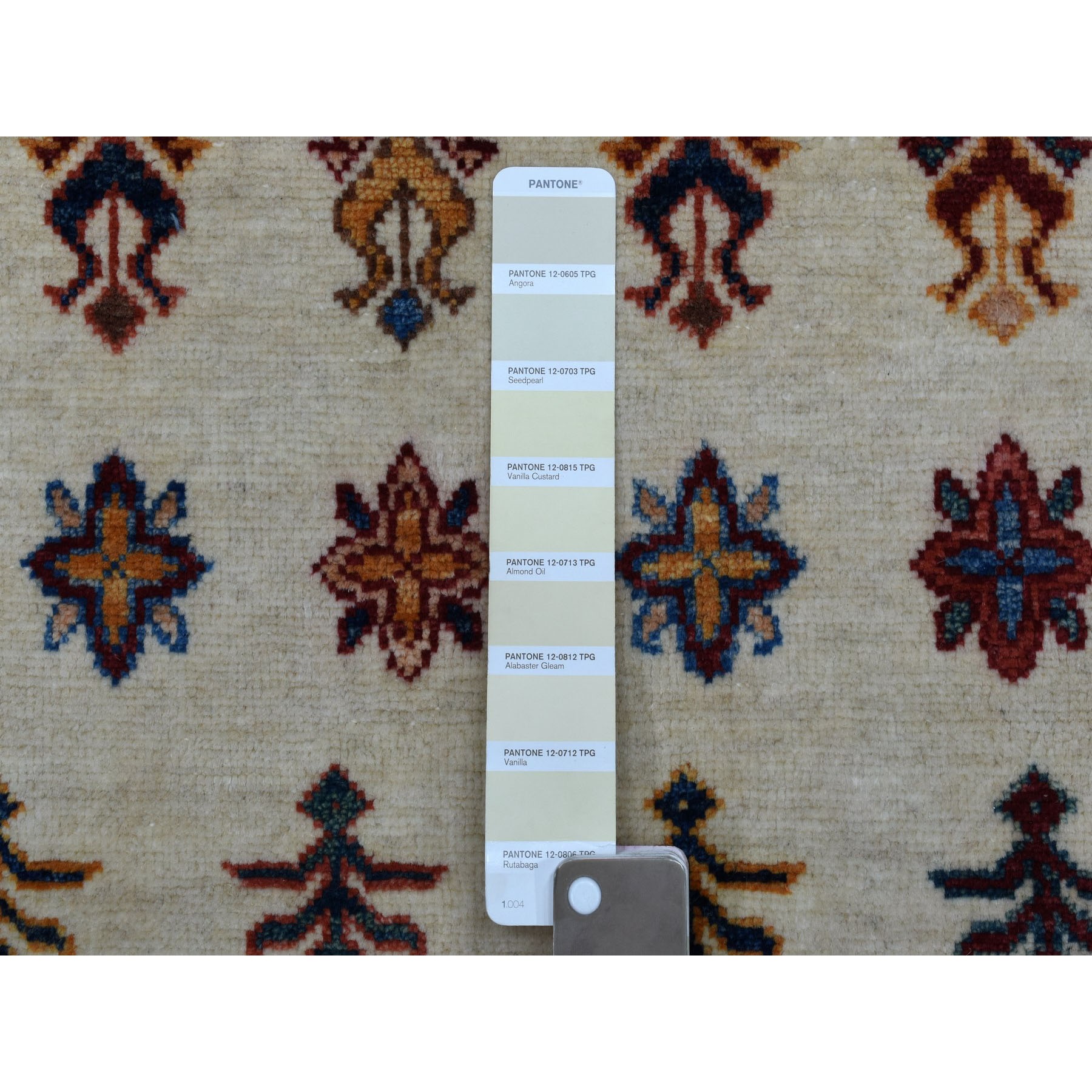 5-7 x8-4  Ivory Khorjin Design Super Kazak Geometric Hand Knotted Pure Wool Oriental Rug 