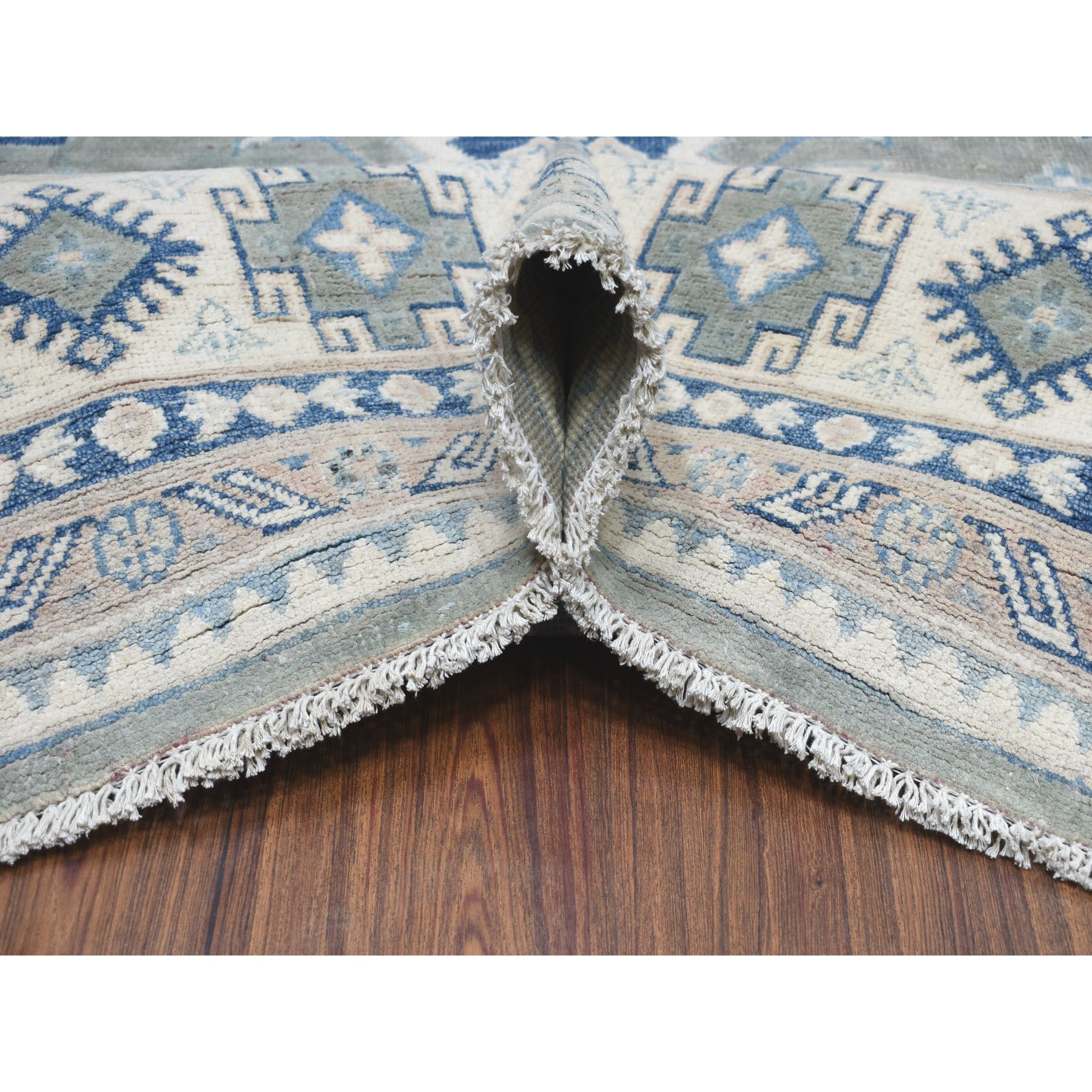 8-9 x12-4  Gray Vintage Look Kazak Tribal Design 100% Wool Hand Knotted Oriental Rug 