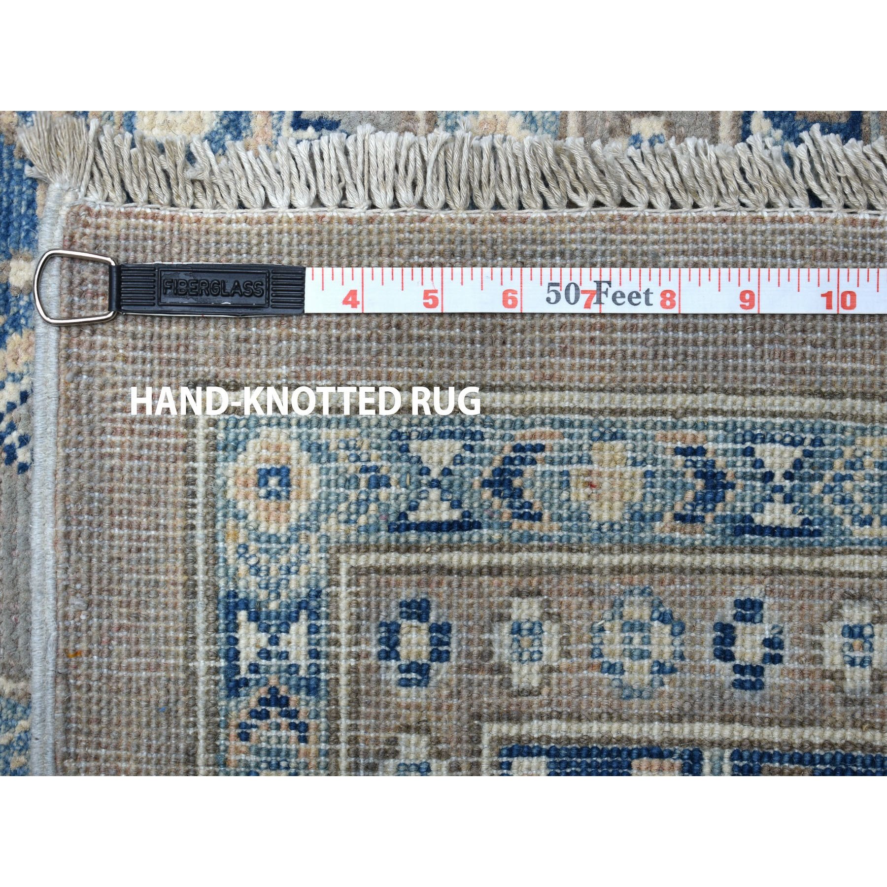 8-8 x11-8  Gray Vintage Look Kazak Geometric Design 100% Wool Hand Knotted Oriental Rug 