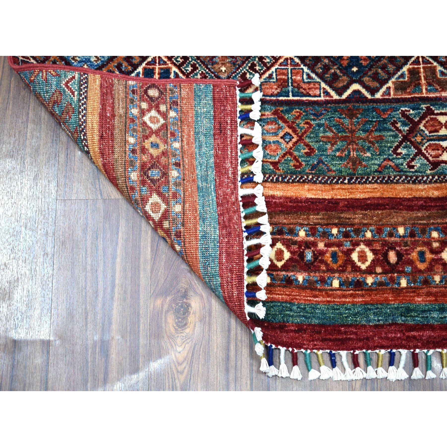 2-6 x10-3  Khorjin Design Runner Red Super Kazak Geometric Hand Knotted 100% Wool Oriental Rug 
