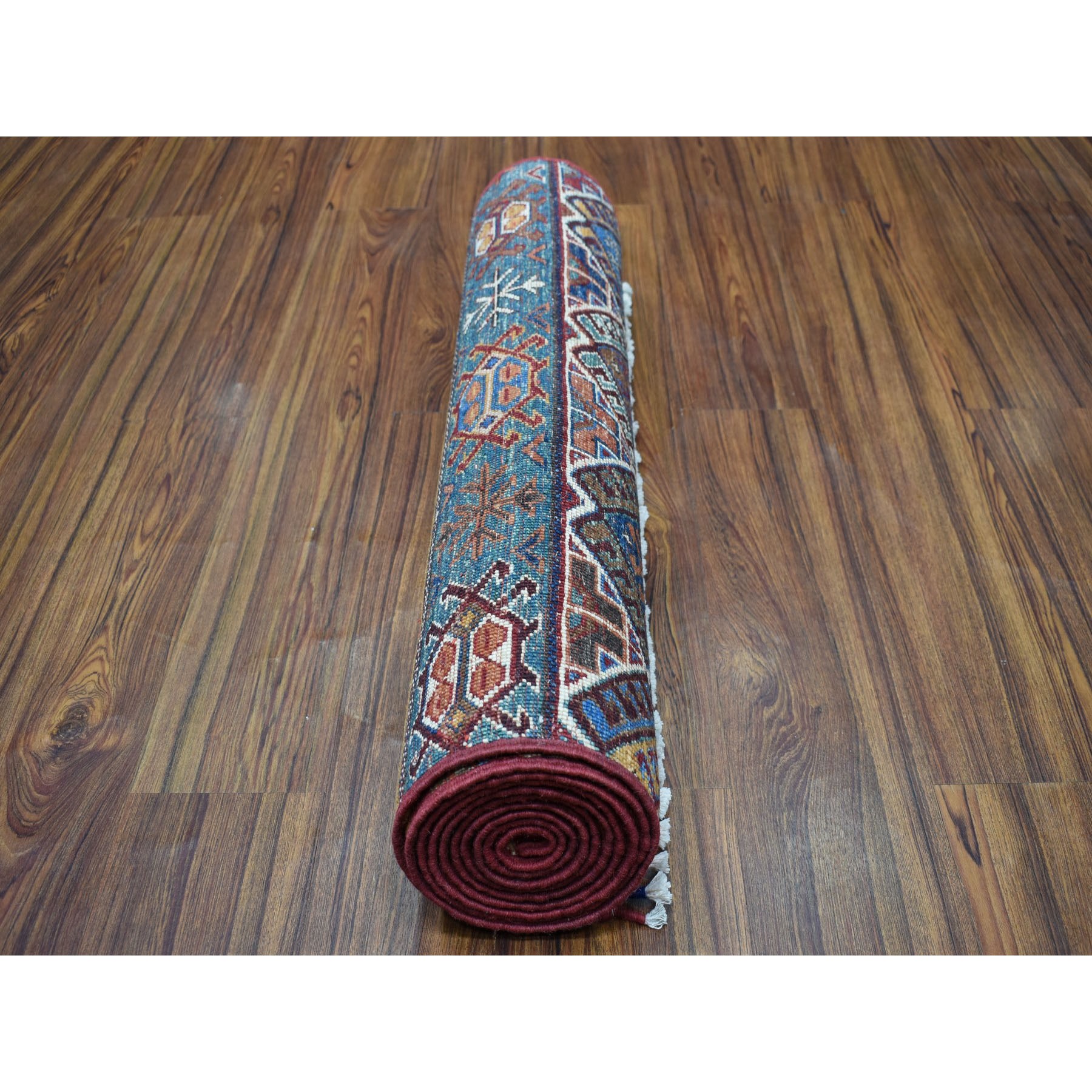 2-6 x10-3  Khorjin Design Runner Red Super Kazak Geometric Hand Knotted 100% Wool Oriental Rug 