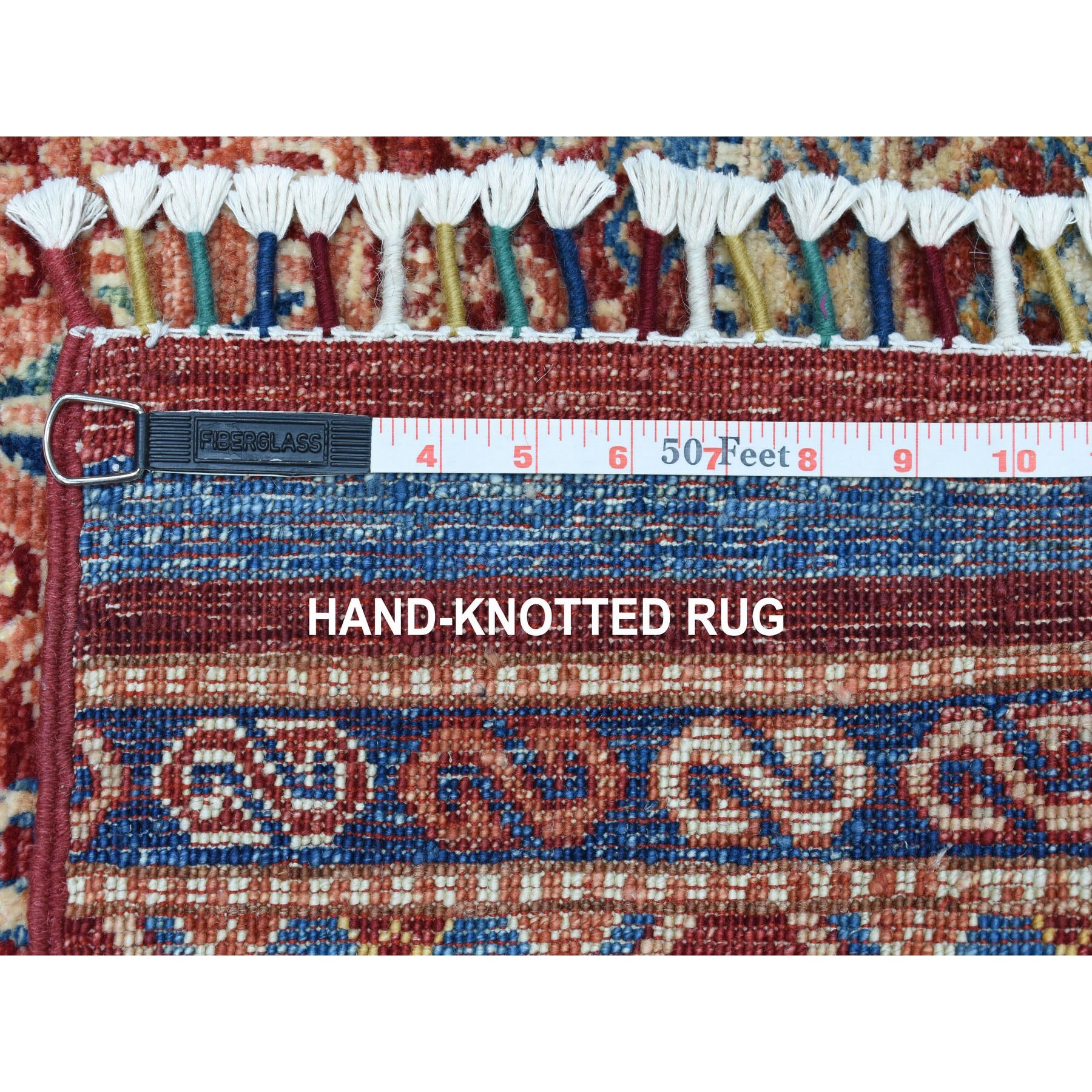 2-6 x9-8  Khorjin Design Runner Red Super Kazak Geometric Hand Knotted 100% Wool Oriental Rug 