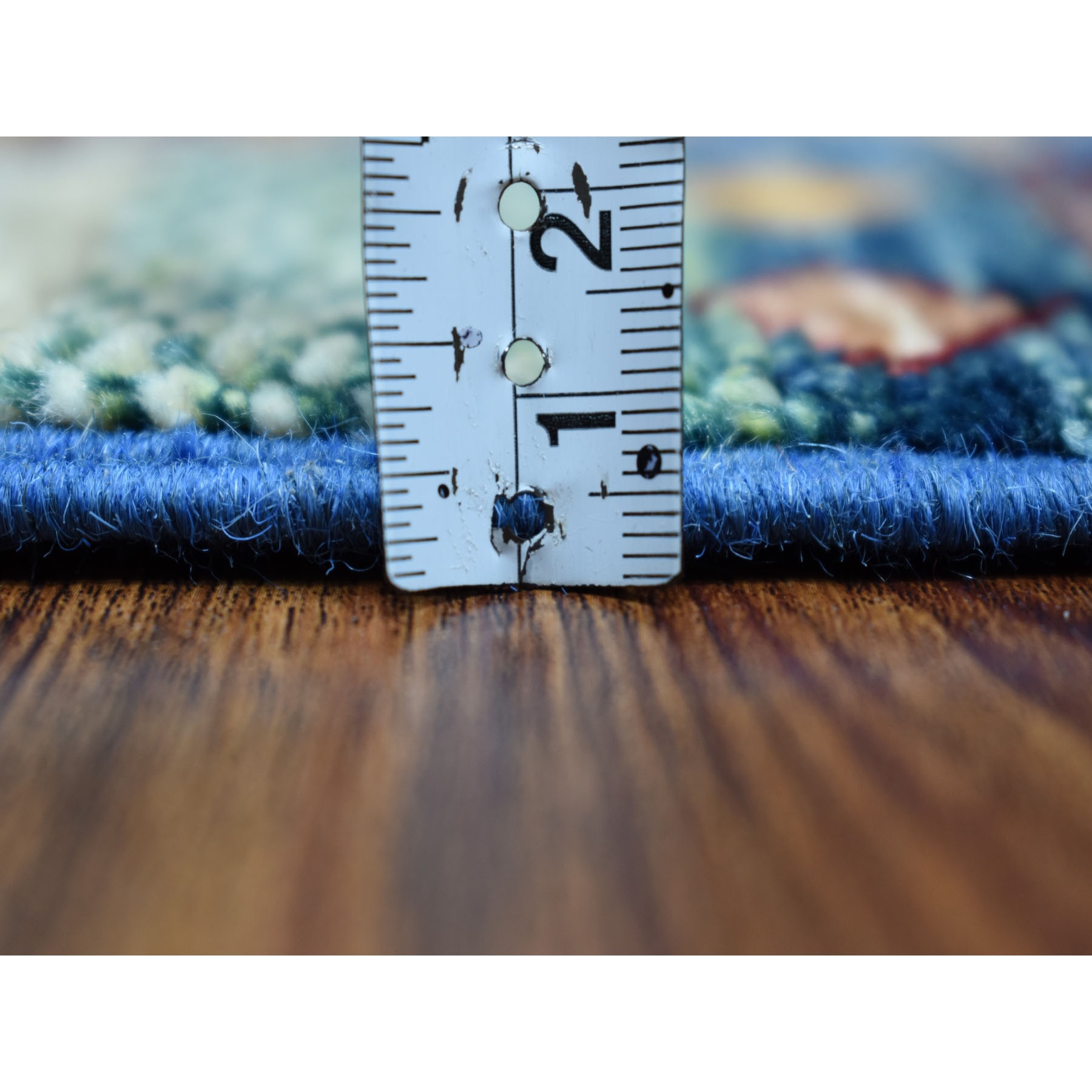 2-1 x3-2  Blue Kashkuli Design Super Kazak Geometric Pure Wool Hand Knotted Oriental Rug 