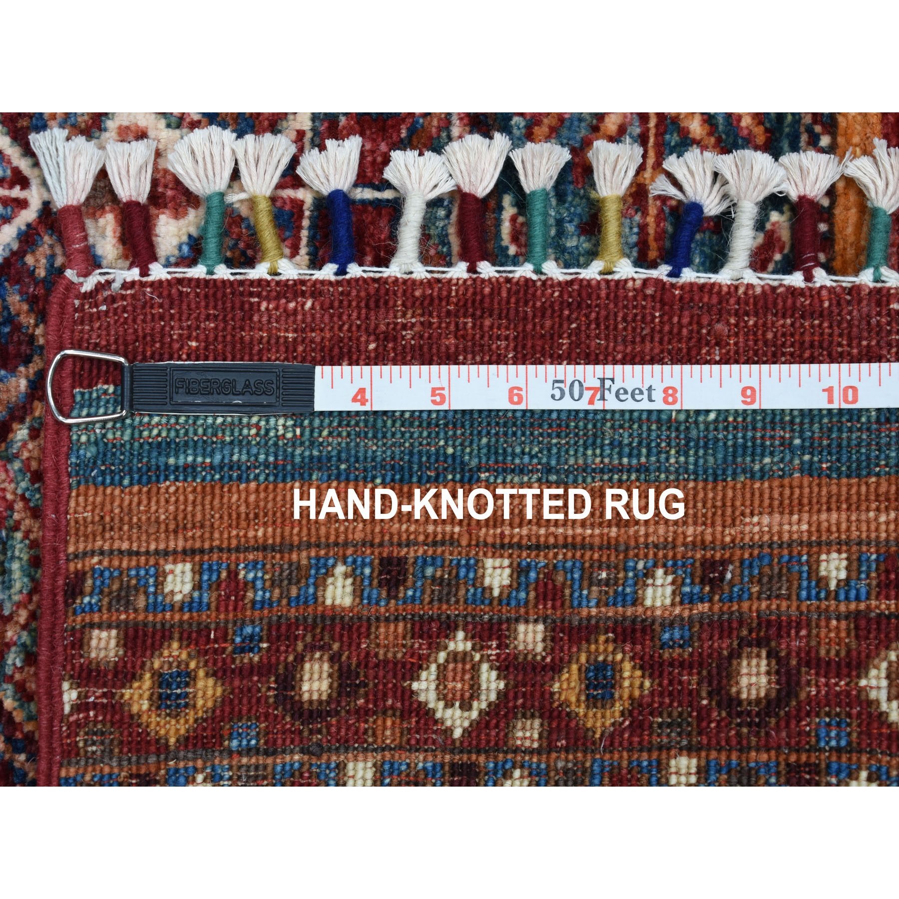 2-x10-2  Khorjin Design Runner Red Super Kazak Geometric Hand Knotted 100% Wool Oriental Rug 