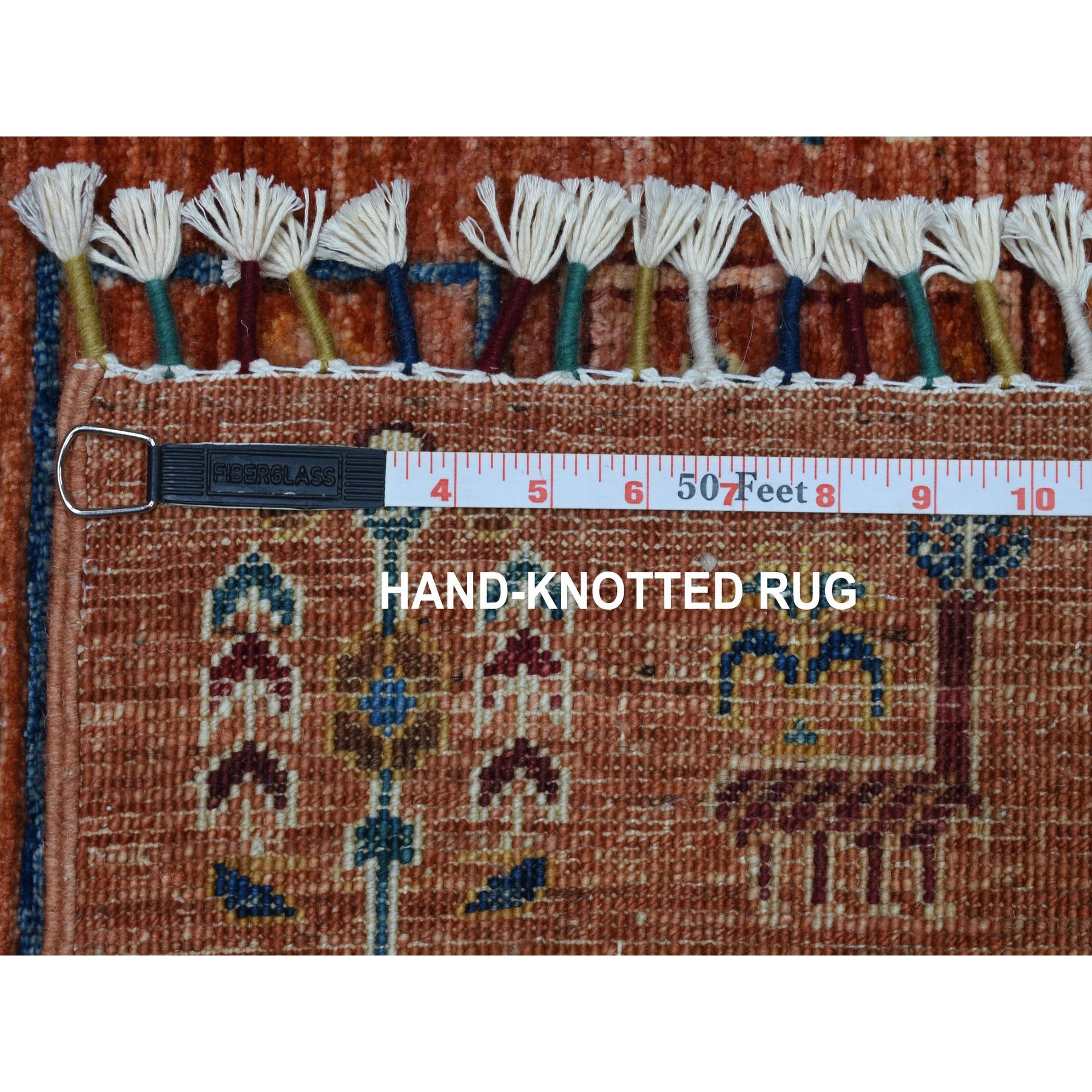 2-6 x6-10  Orange Kashkuli Runner Super Kazak Pictorial Pure Wool Hand Knotted Oriental Rug 