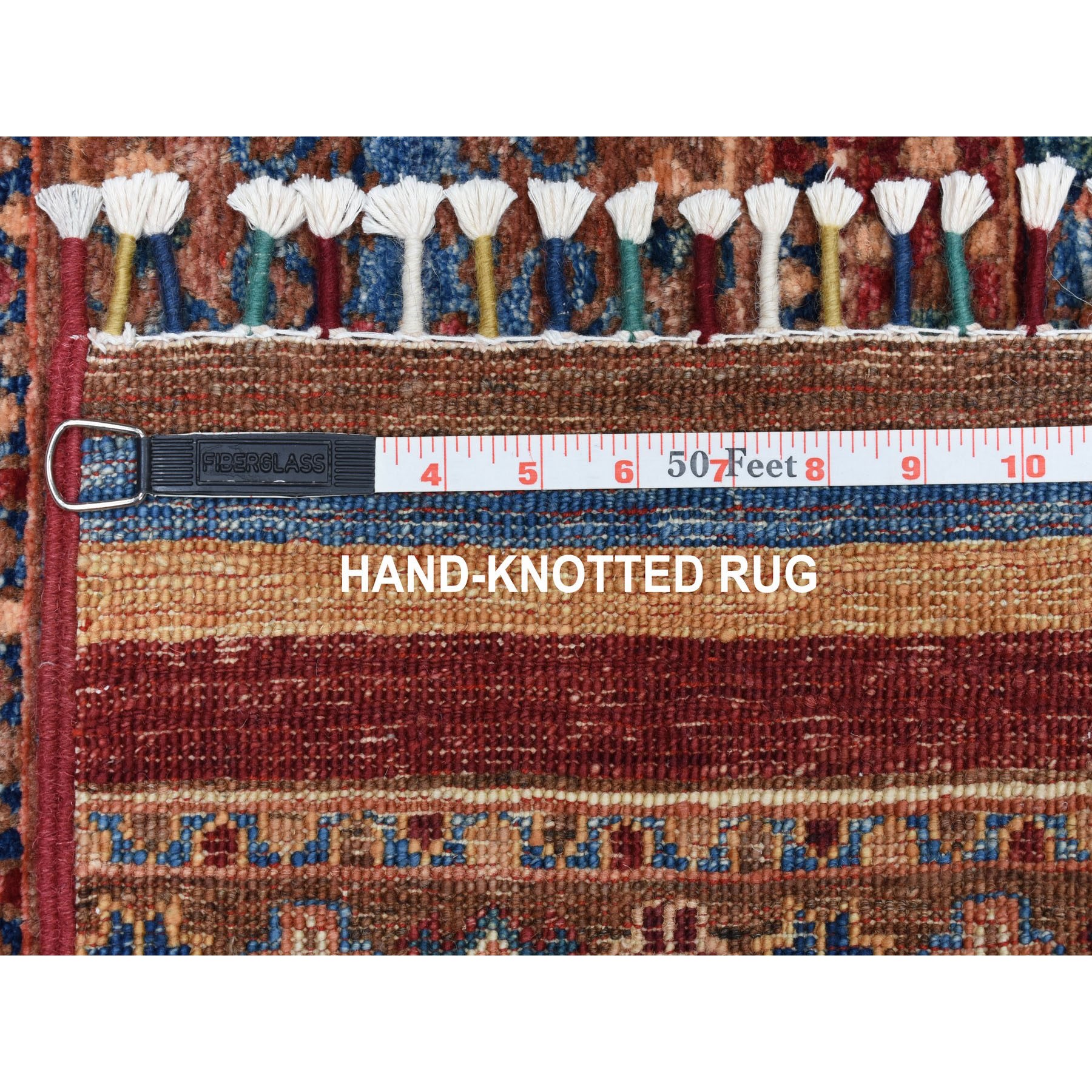 2-3 x9-7  Khorjin Design Runner Red Super Kazak Geometric Hand Knotted Pure Wool Oriental Rug 