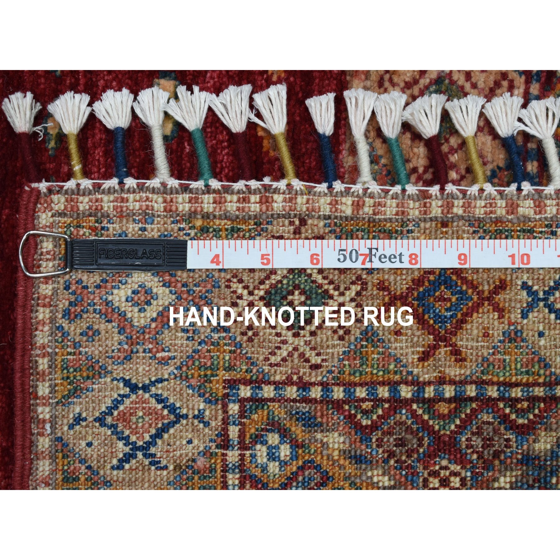 3-5 x5- Khorjin Design Red Super Kazak Geometric Pure Wool Hand Knotted Oriental Rug 