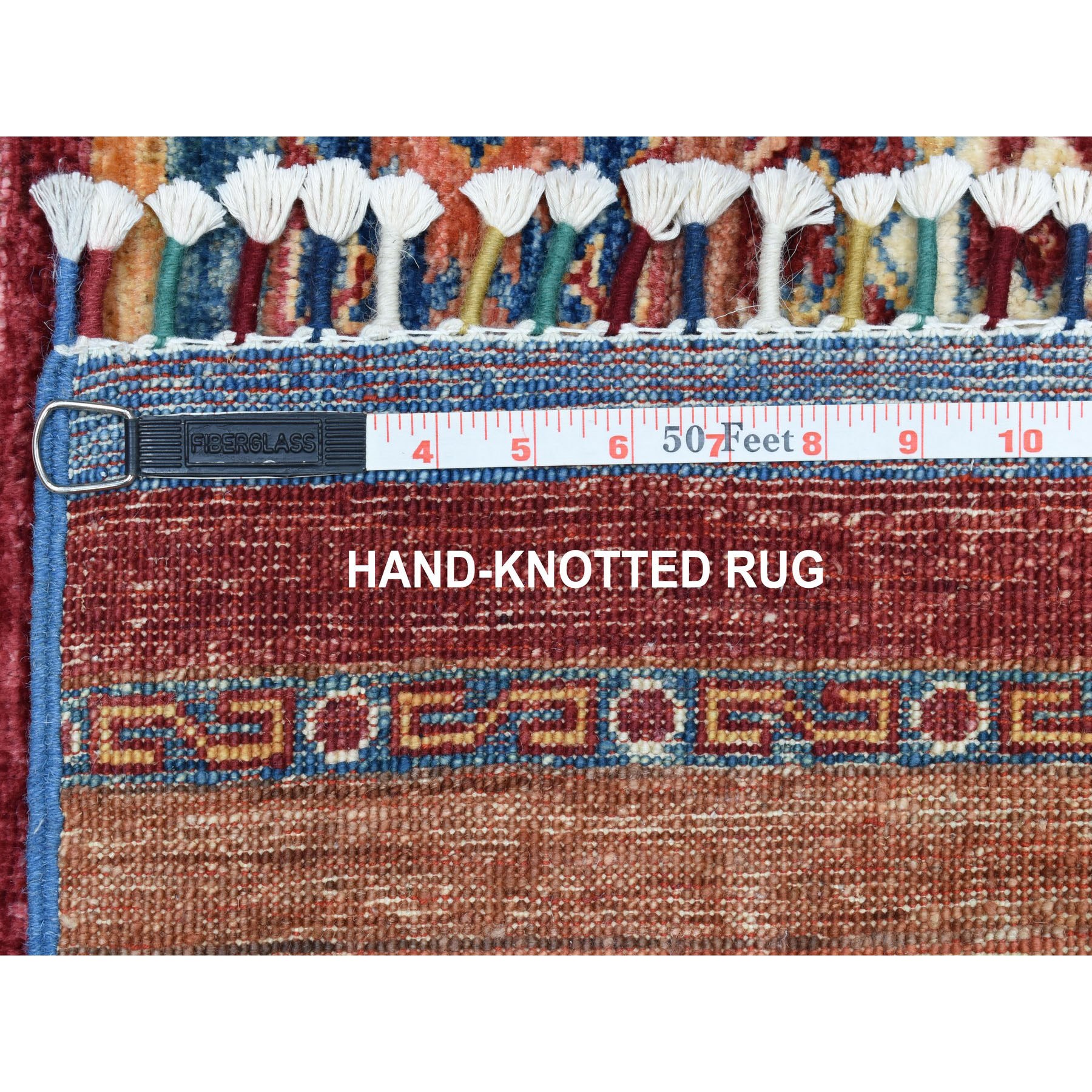 3-2 x8- Khorjin Design Runner Orange Super Kazak Geometric Pure Wool Hand Knotted Oriental Rug 