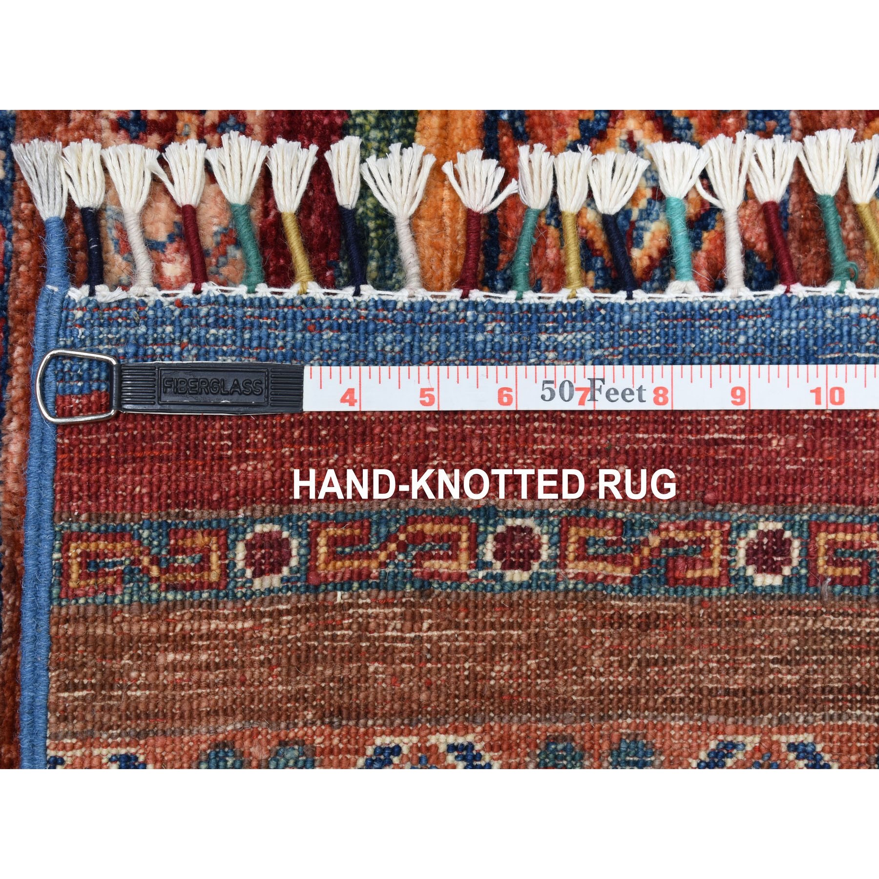 3-x8-2  Khorjin Design Runner Red Super Kazak Geometric Hand Knotted Pure Wool Oriental Rug 