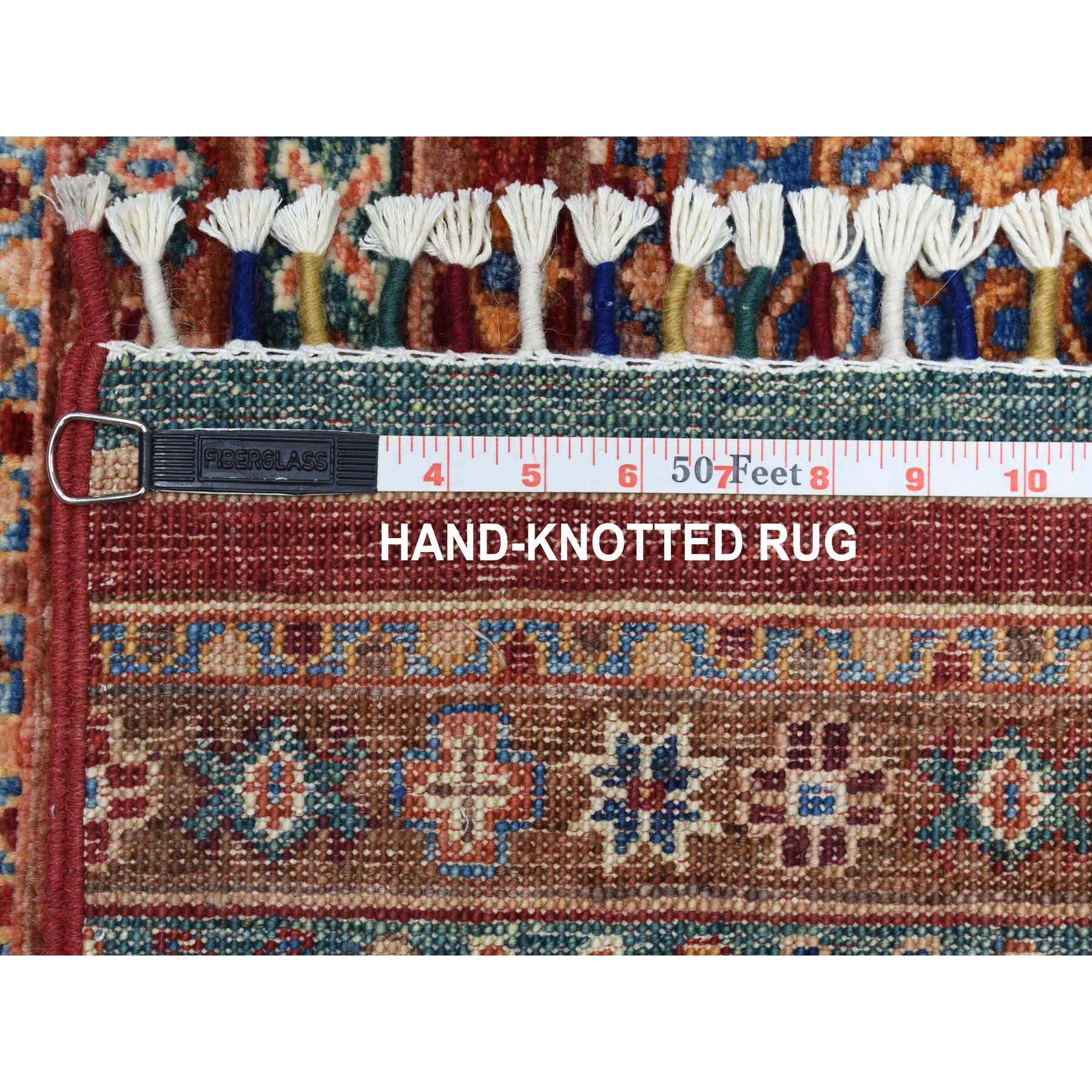 2-9 x7-7  Khorjin Design Runner Red Super Kazak Geometric Hand Knotted Pure Wool Oriental Rug 