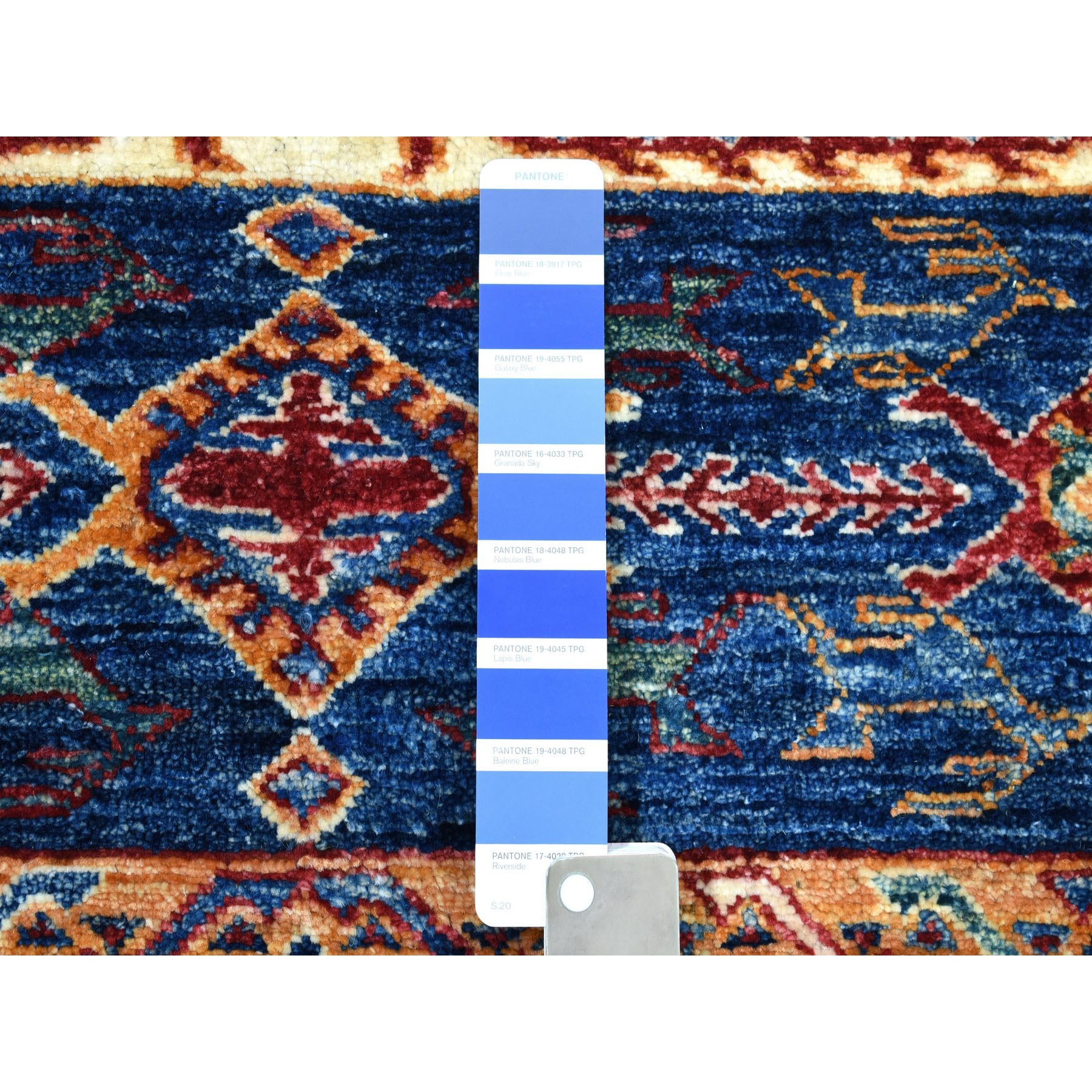 2-4 x9-1  Khorjin Design Runner Blue Super Kazak Tribal Pure Wool Hand Knotted Oriental Rug 