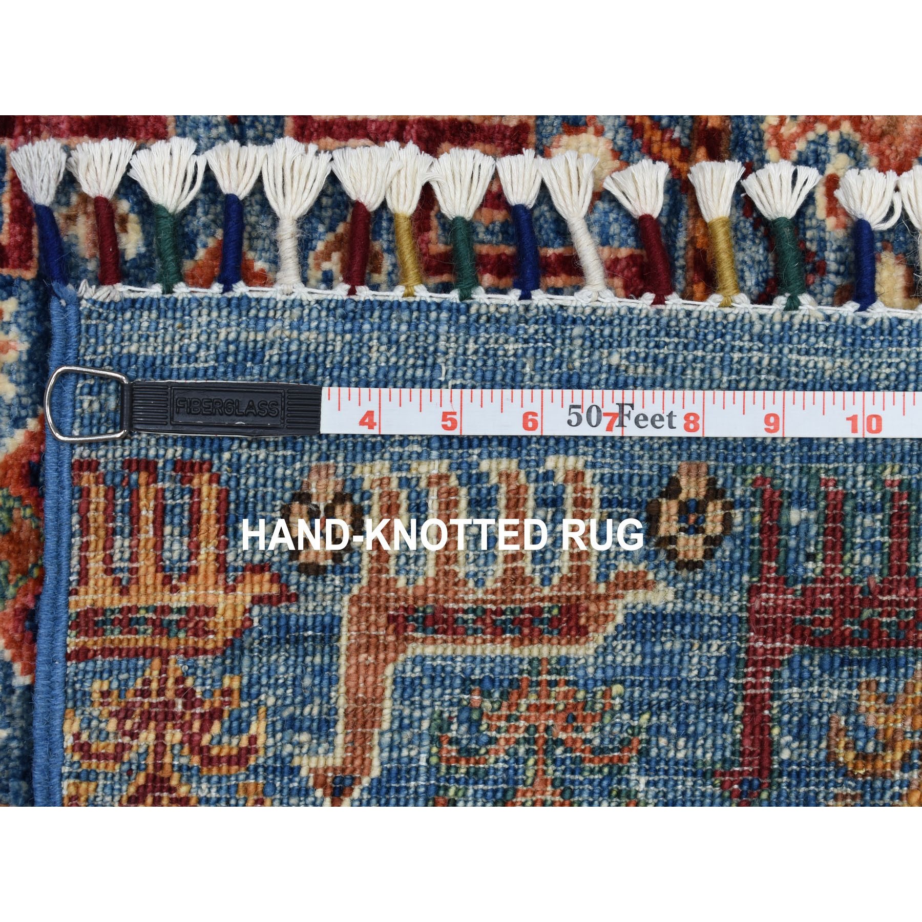 2-9 x7-9  Khorjin Design Runner Blue Super Kazak Tribal Pure Wool Hand Knotted Oriental Rug 